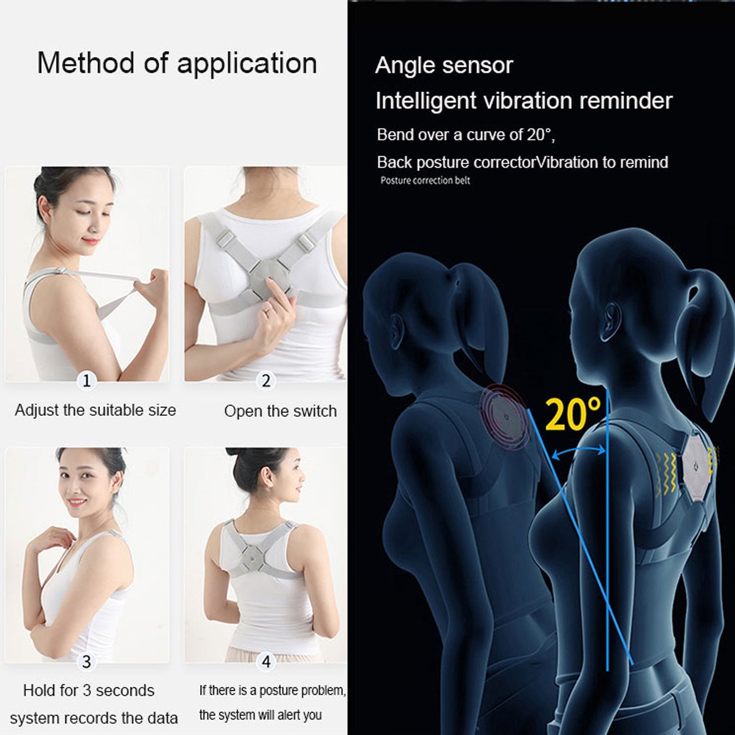 Smart Back Posture Corrector (Vibration Reminder): Improves Posture, Shoulder Support (Unisex) - Springkart 