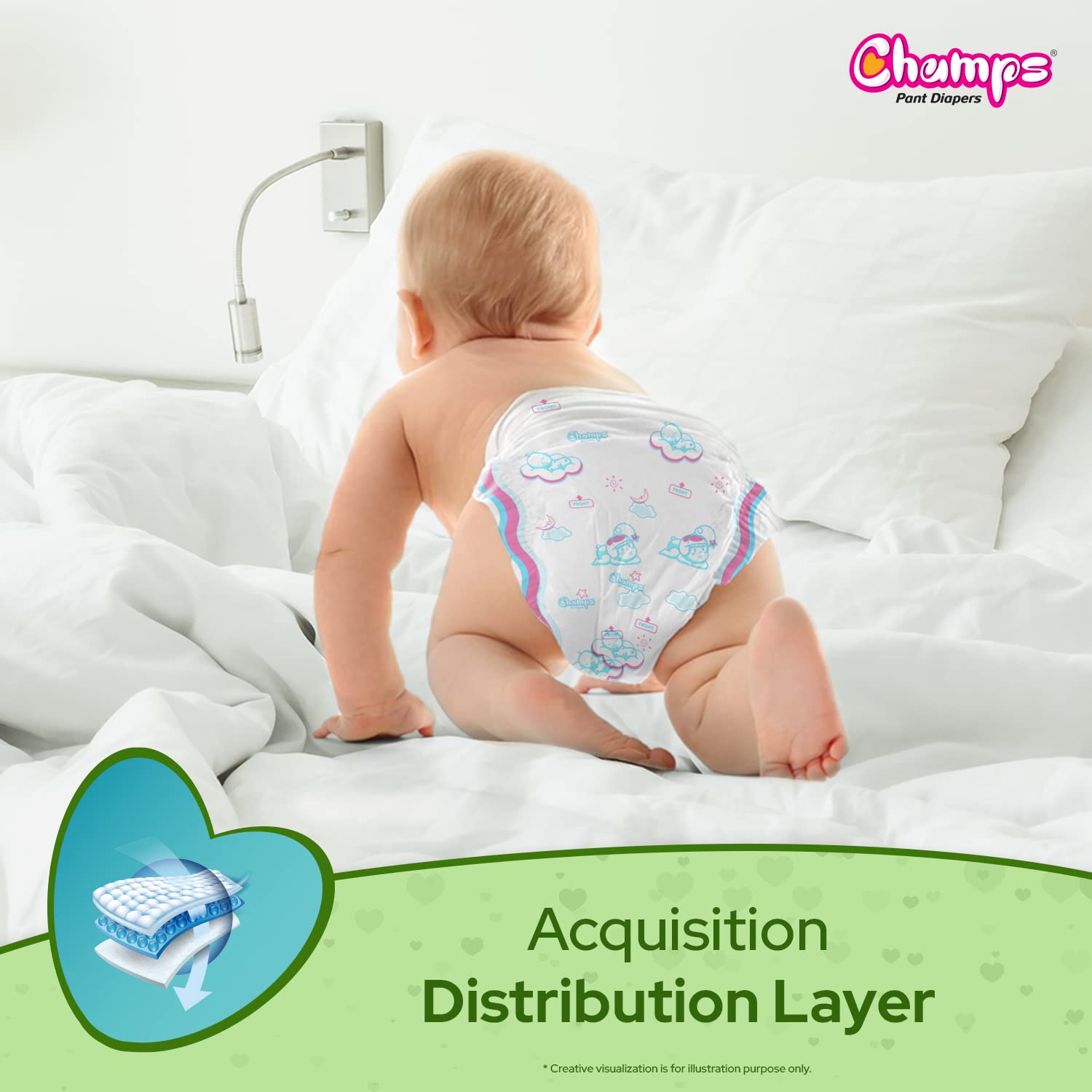 Champs Soft and Dry Baby Diaper Pants 78 Pcs (Small Size S78) - Springkart 