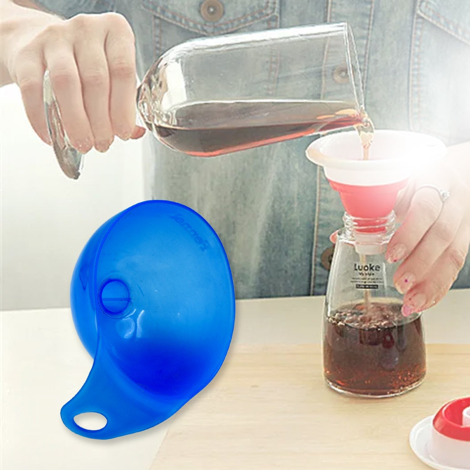 Plastic Funnel For Pouring Oil, Sauce, Water, Juice Cooking Oil, Powder, Small Food-Grains Food Grade Plastic Funnel (1 Pc) - Springkart 