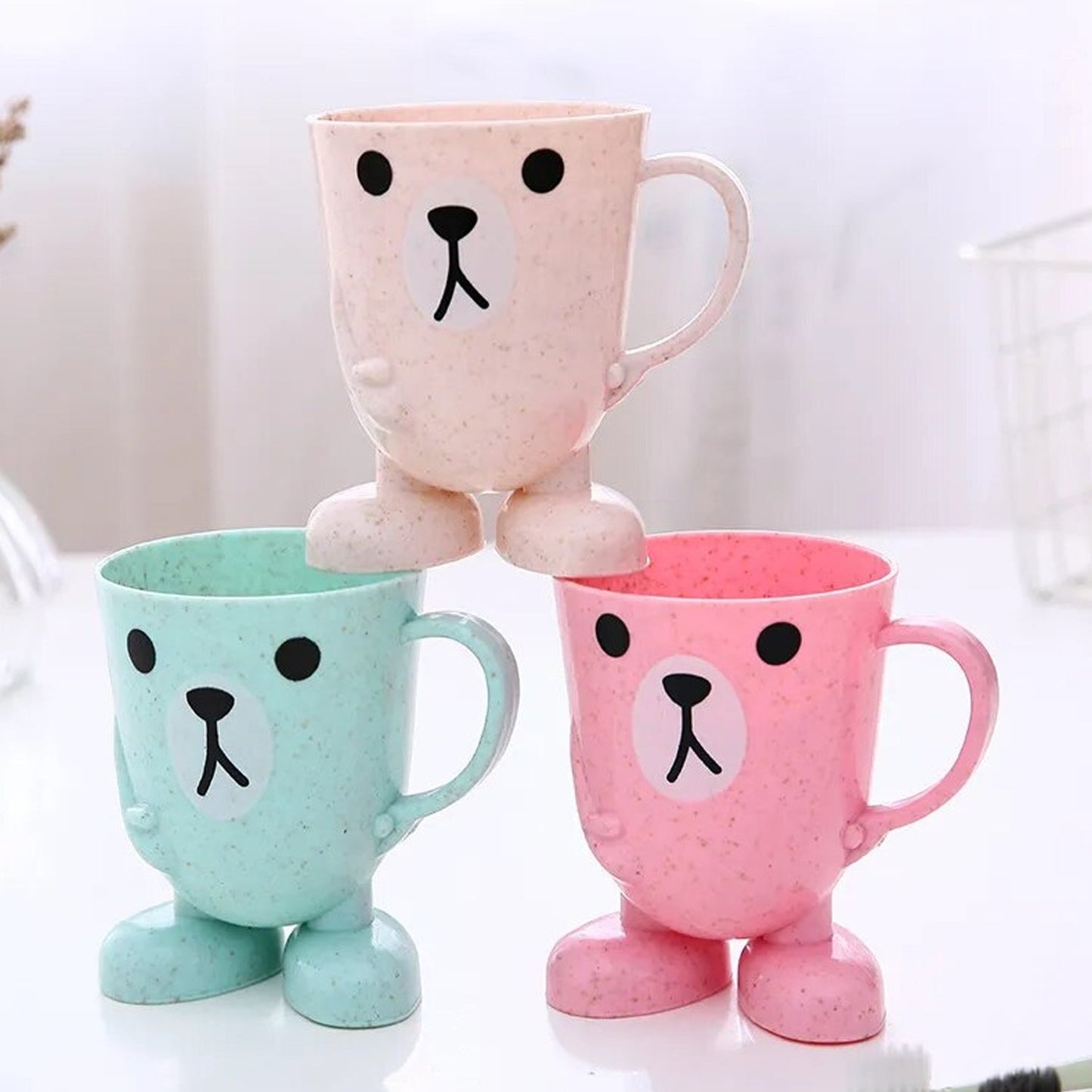 Children's Toothbrush Holder & Brushing Cup with Handle for Mouthwash & Milk - Springkart 
