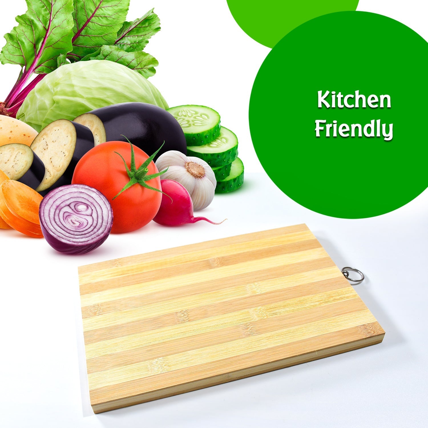 Natural Wood Chopping Cutting Board for Kitchen Vegetables, Fruits & Cheese, BPA Free. - Springkart 