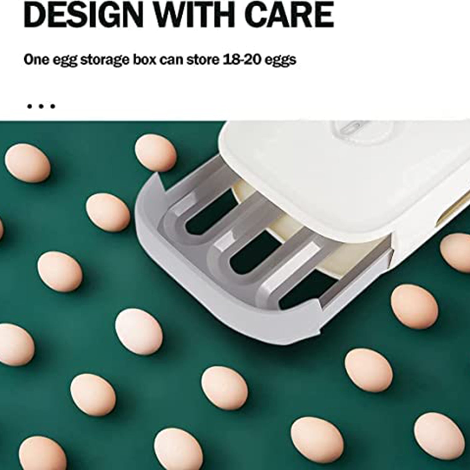 Egg Storage Box Plastic Egg Drawer Fridge Egg Organizer Egg Keeper Refrigerator Egg Drawer Plastic Egg Carton Covered Egg Holder Pantry Egg Bin Household Egg Tray (1 Pc) - Springkart 