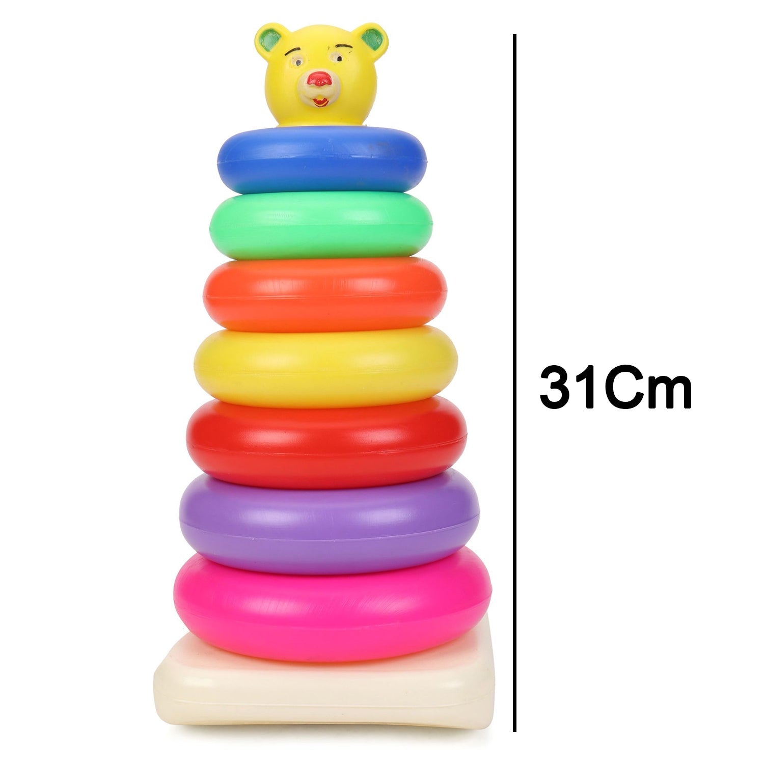 Plastic Baby Kids Teddy Stacking Ring Jumbo Stack Up Educational Toy 7pc - Springkart 