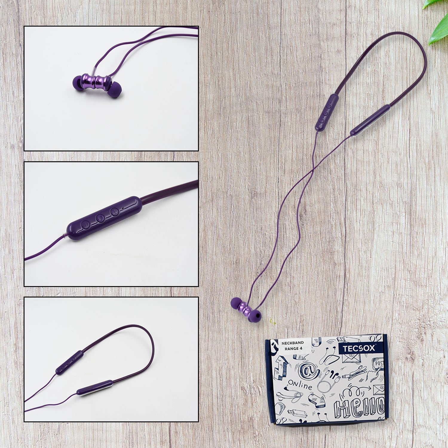 Bluetooth Headphone Neckband Sweat Resistant, Magnetic Earbuds (1 Pc) - Springkart 