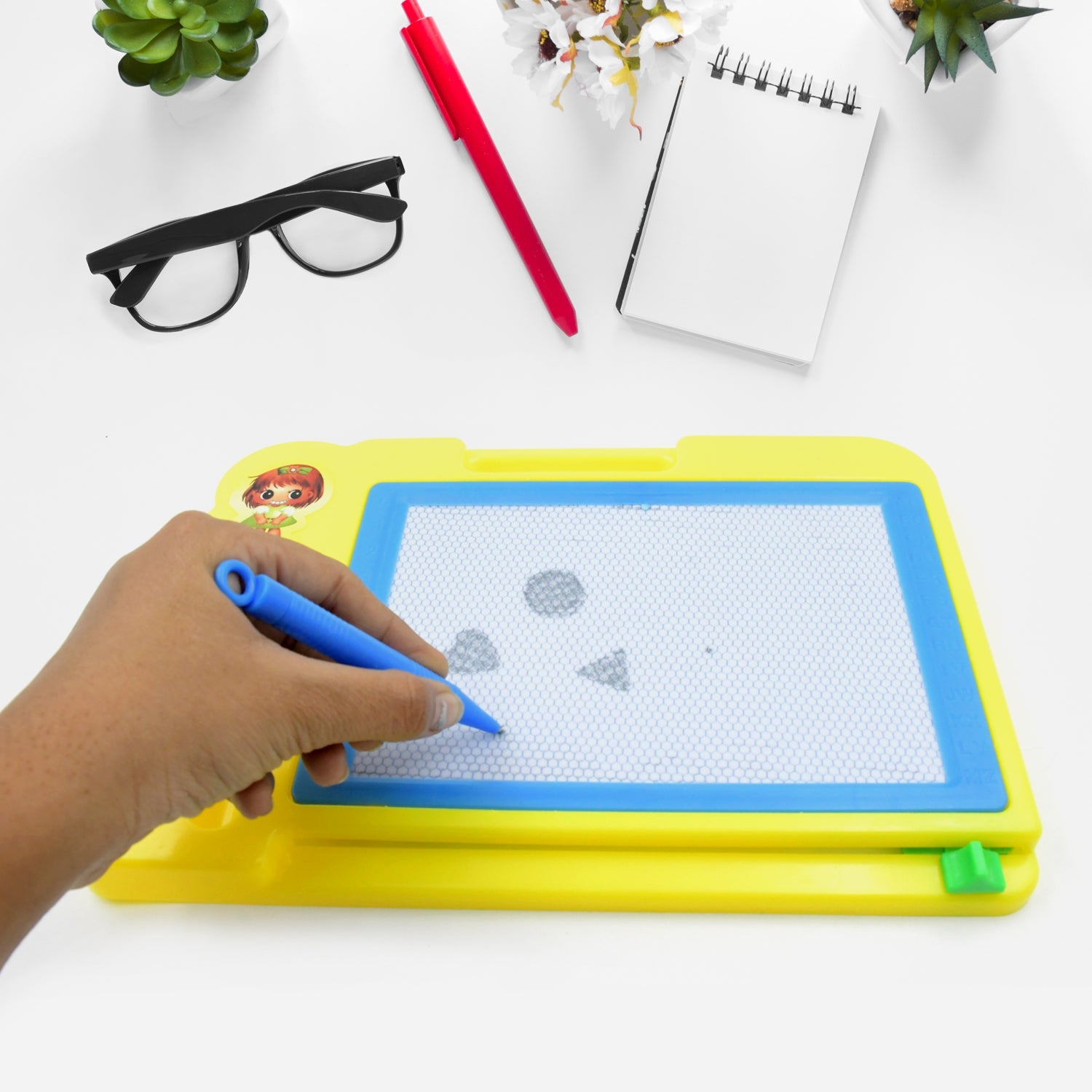 Children Magic Slate Pen Doodle Pad Erasable Drawing Easy Reading Writing Learning Graffiti Board Kids Gift Toy Magnetic Painting Sketch Pad for Baby Children (1 Pc Mix Color) - Springkart 