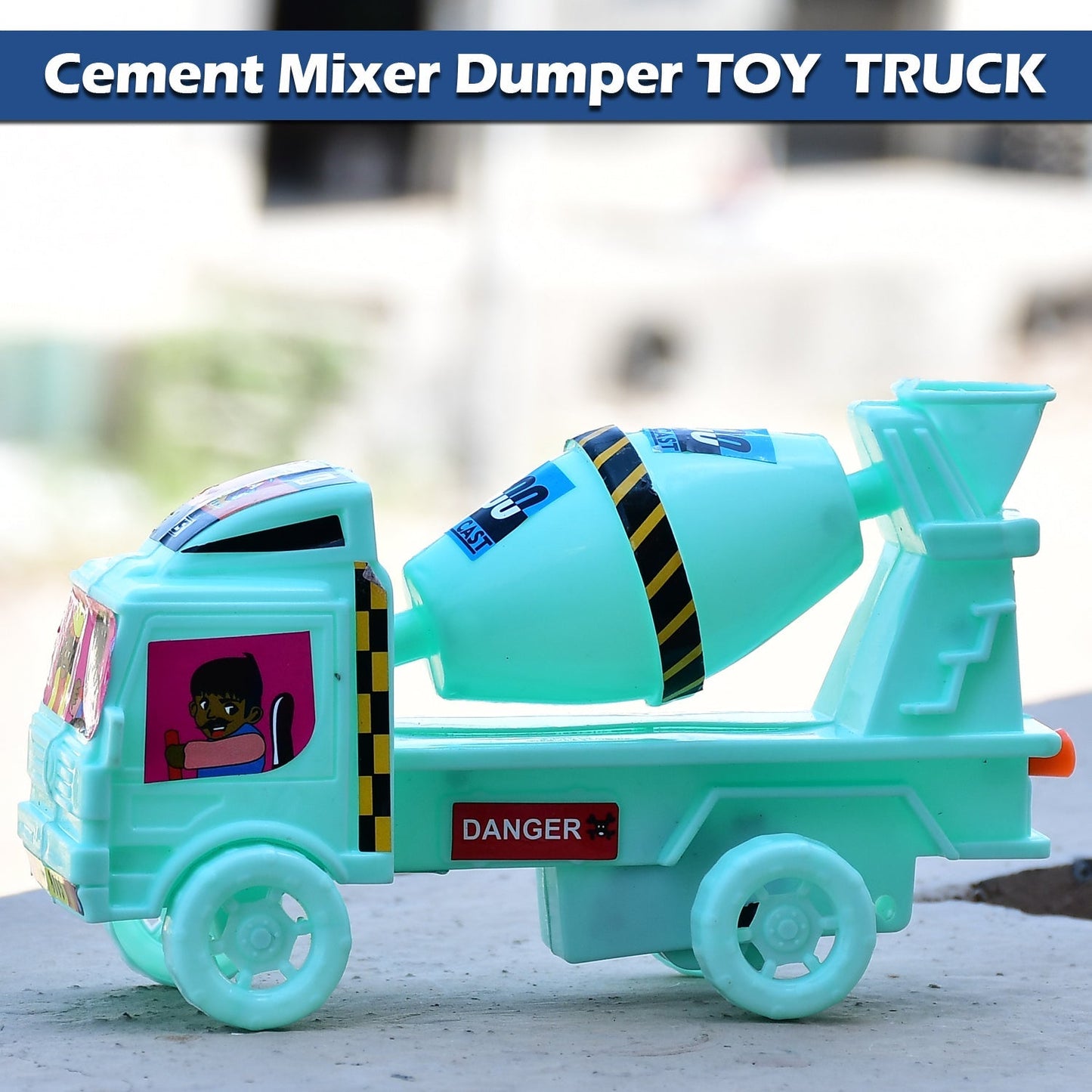 Big Size Heavy Duty Rotating Cement Mixer Dumper Truck Toys for Kids Toddlers Boys and Girls - Construction Toy Friction Vehicle Toy - Springkart 