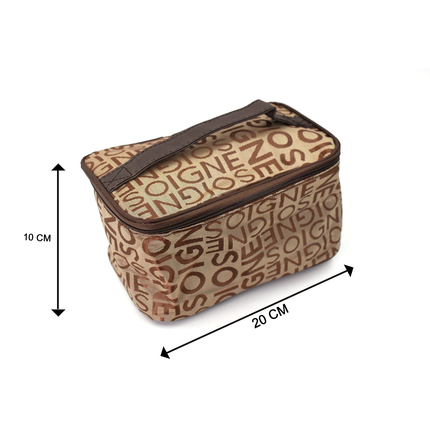 Makeup bag with several compartments for travel and storage.