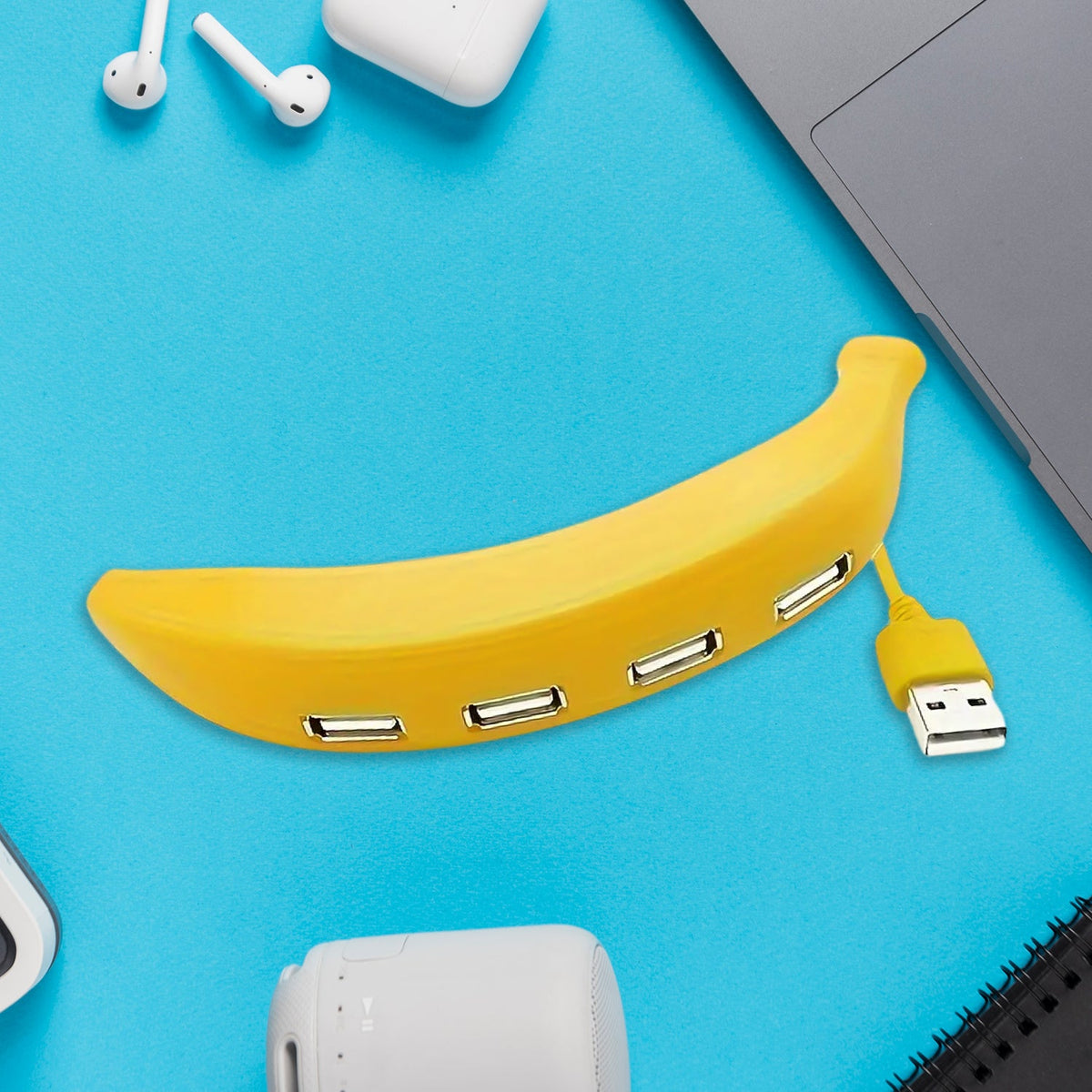Banana Shape USB Hub, 2.0 Hub USB Splitter, 4-Port USB Hub (1 Pc) - Springkart 