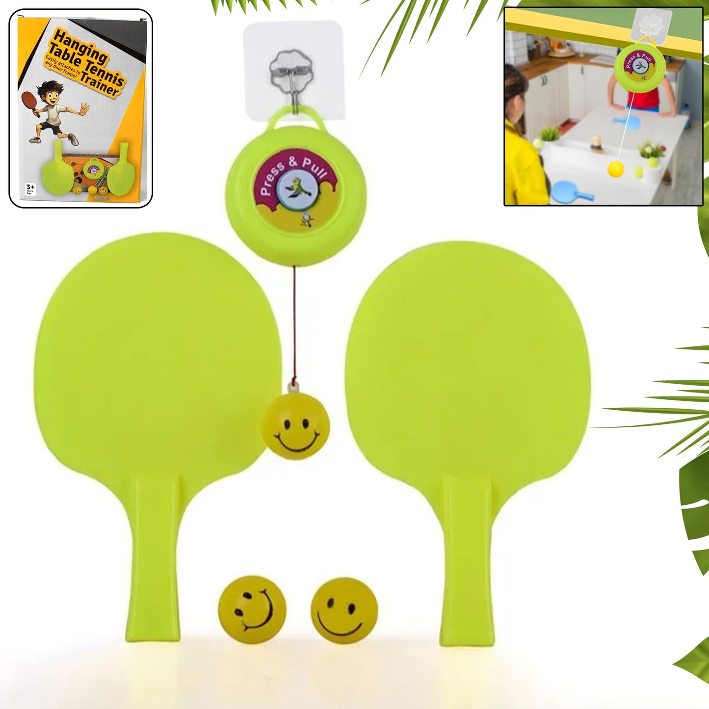 Portable Indoor Hanging Table Tennis with Three Ball, Table Tennis Self Training Set - Springkart 