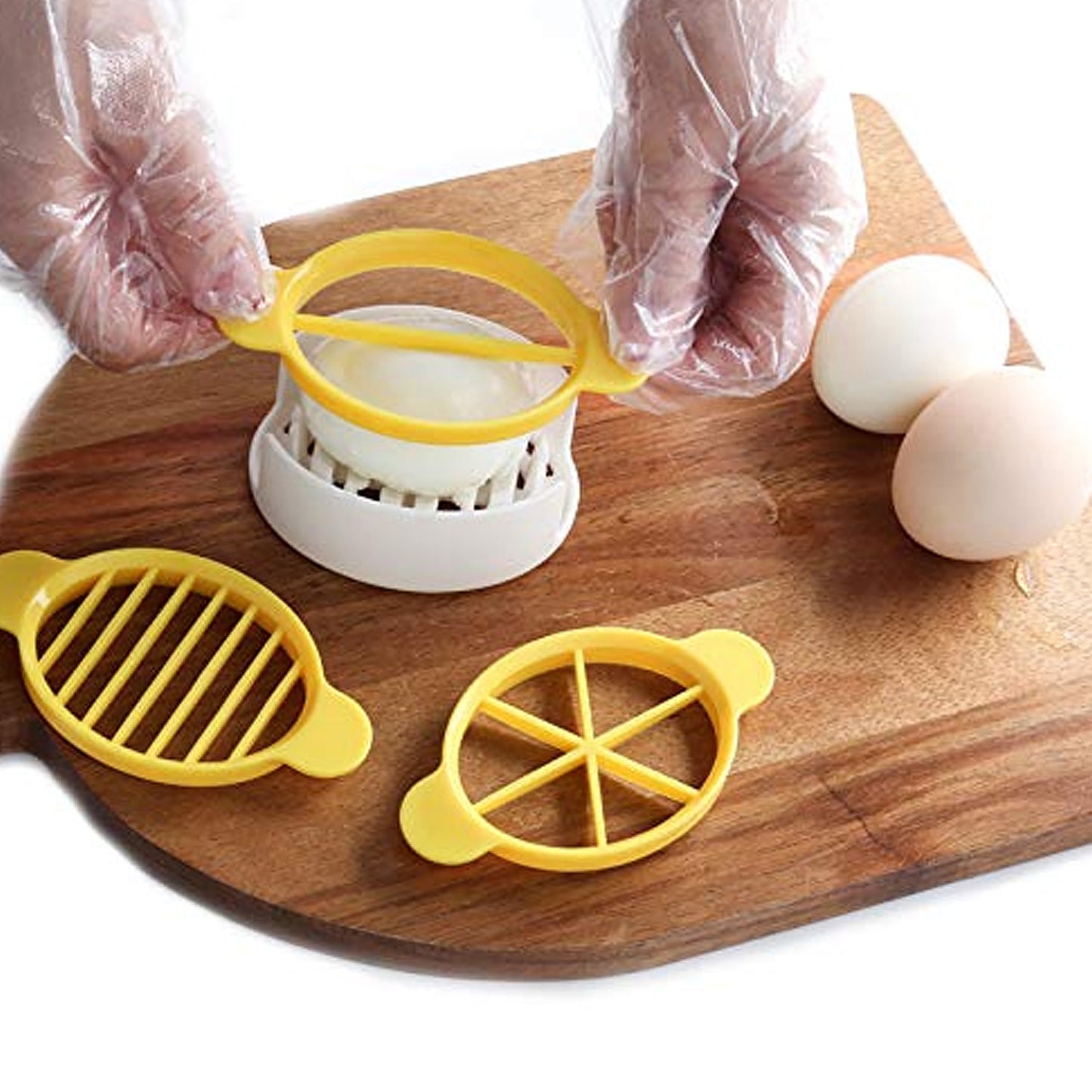 Egg Slicer, 3 in 1 Boiled Egg Slicer, Egg Slicer, Preserved Egg Slicer, Home Restaurant Kitchen Tool (2 Pc)