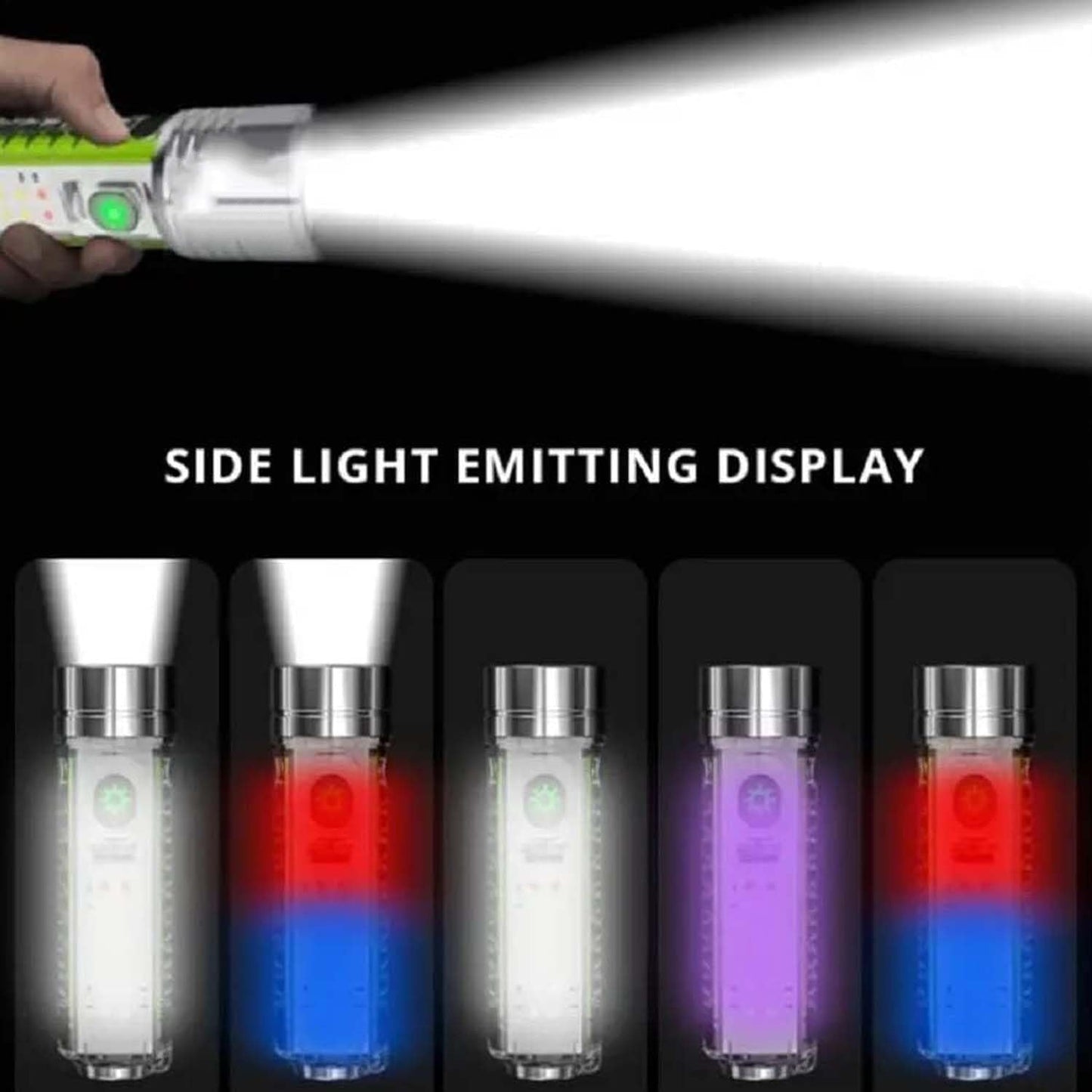 Pattern Flashlight USB Flashlight Rechargeable LED Torch Light (1 Pc) - Springkart 