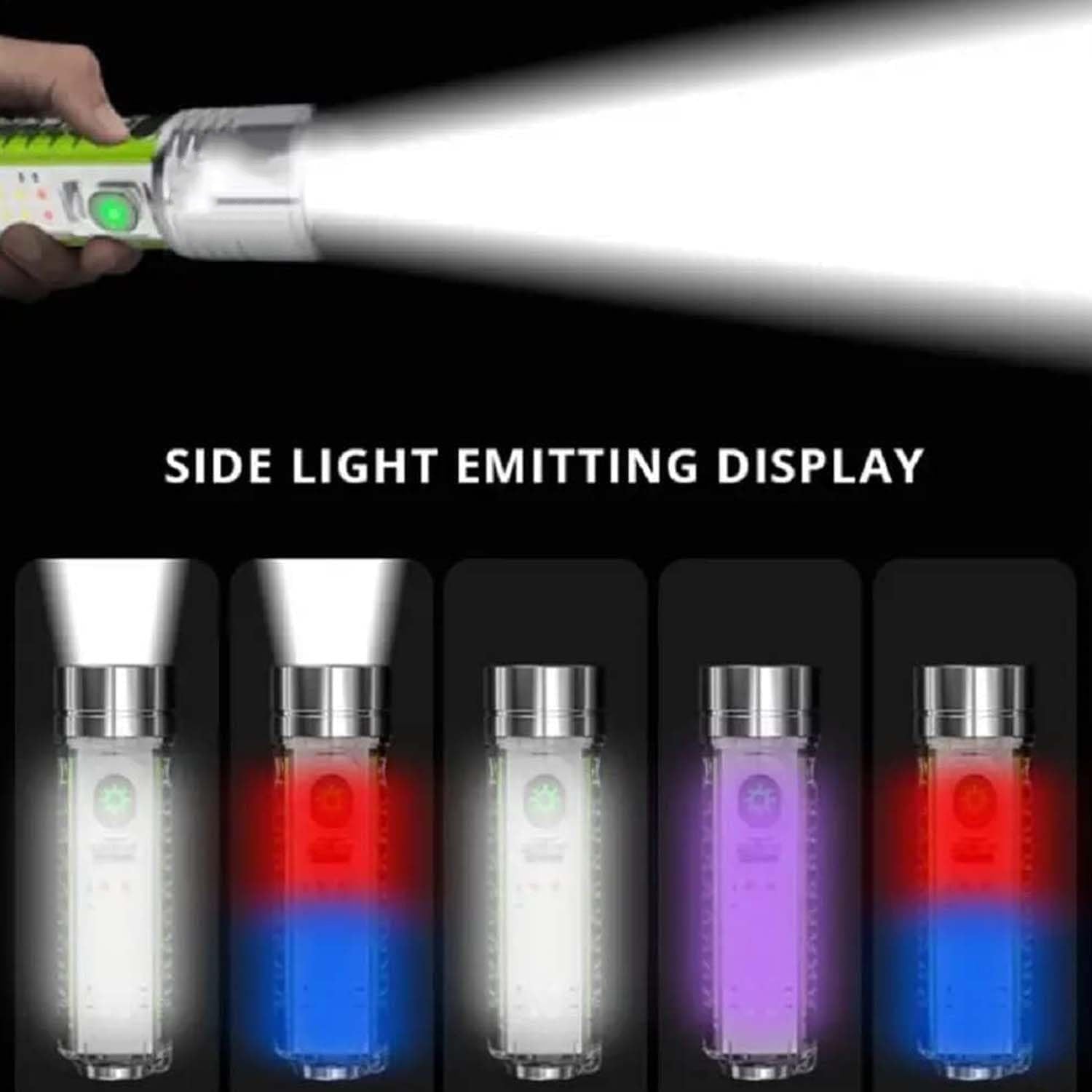 Pattern Flashlight USB Flashlight Rechargeable LED Torch Light (1 Pc) - Springkart 