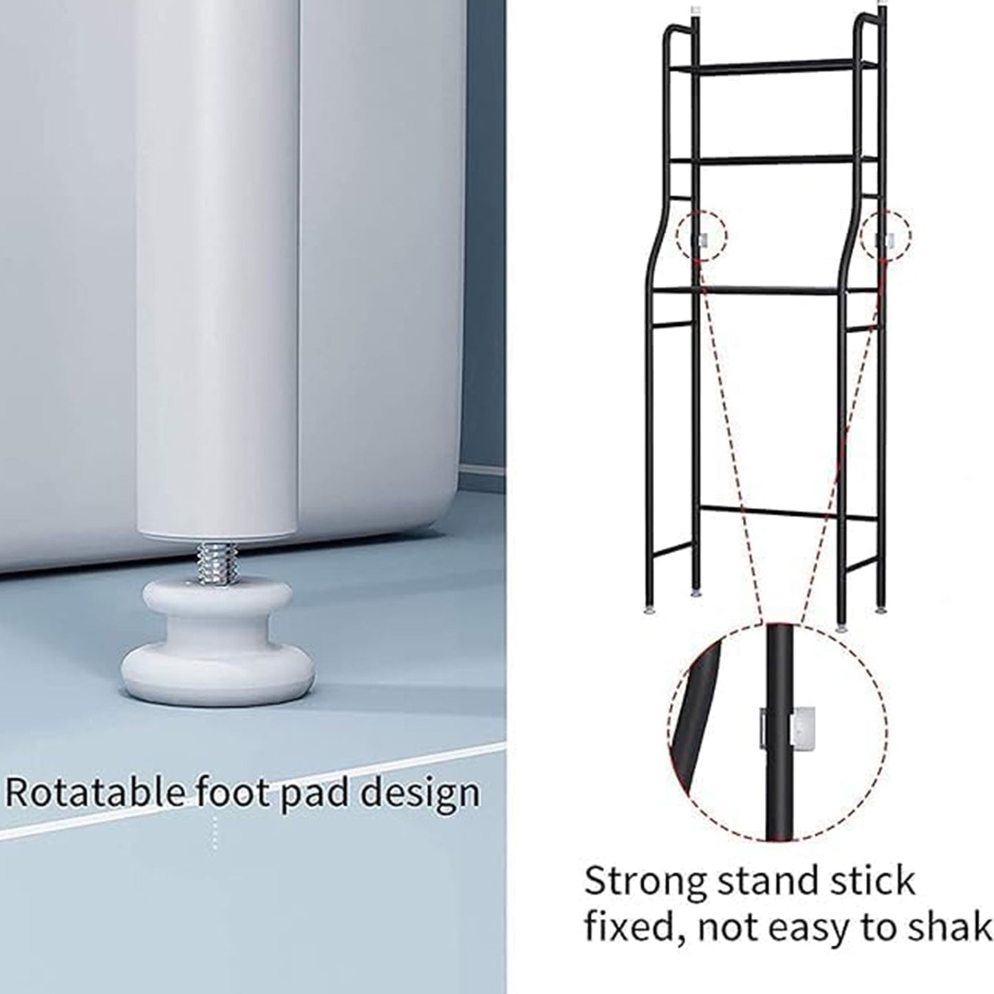 Multi-Layer The Toilet Storage Rack Metal | Bathroom Shelf Space Saving Organizer for Laundry Room Wash Basin Floor Stand - Springkart 