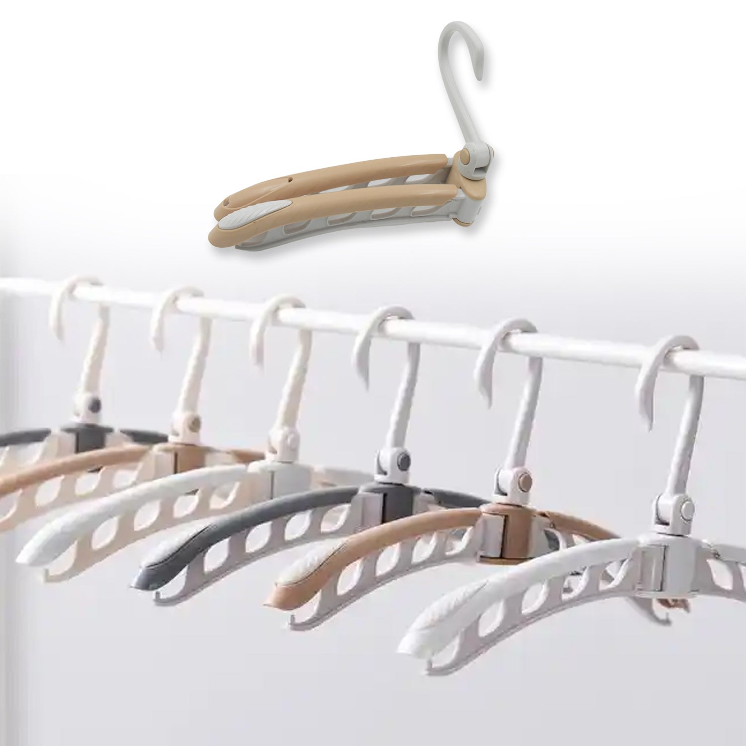 Versatile folding clothes hanger, adjustable and rotatable, perfect for travel