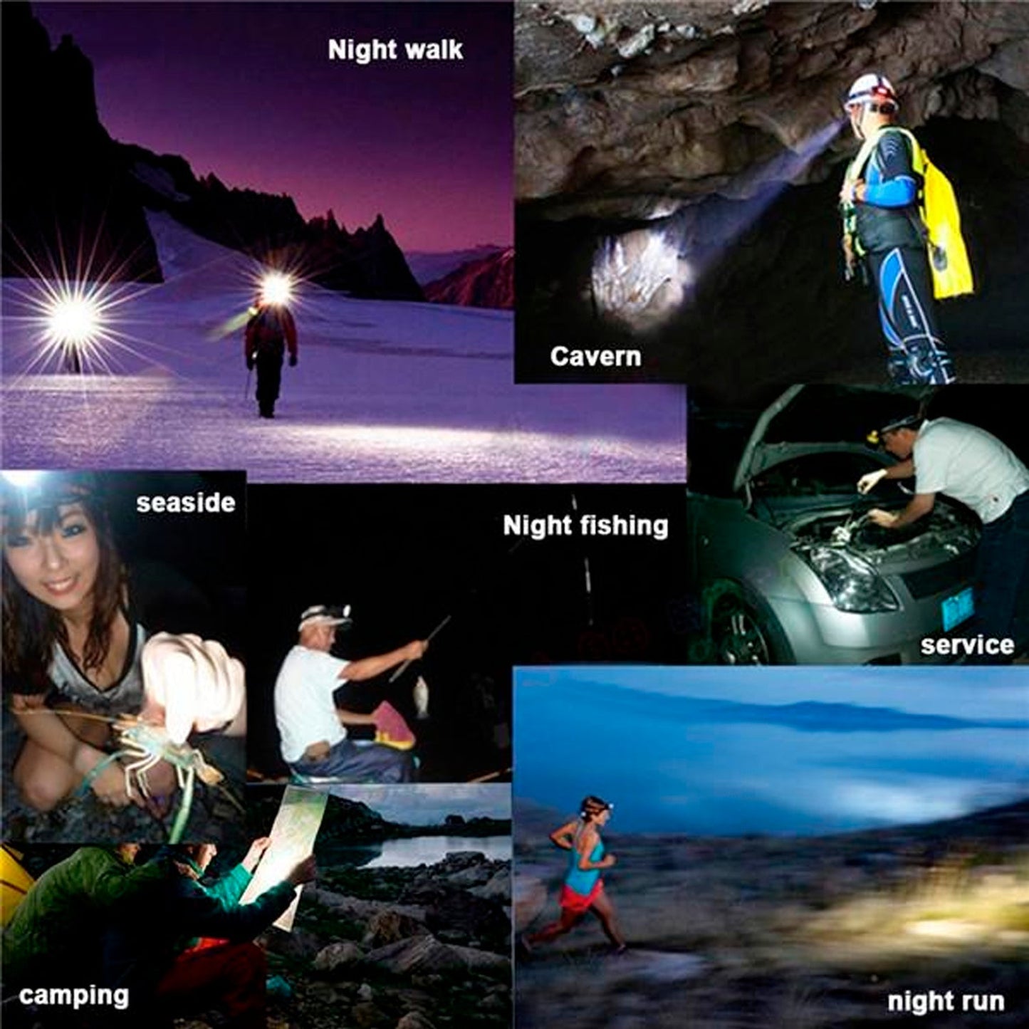 Head Lamp 9 Led Long Range Rechargeable Lamp Use For Farmers, Fishing - Springkart 