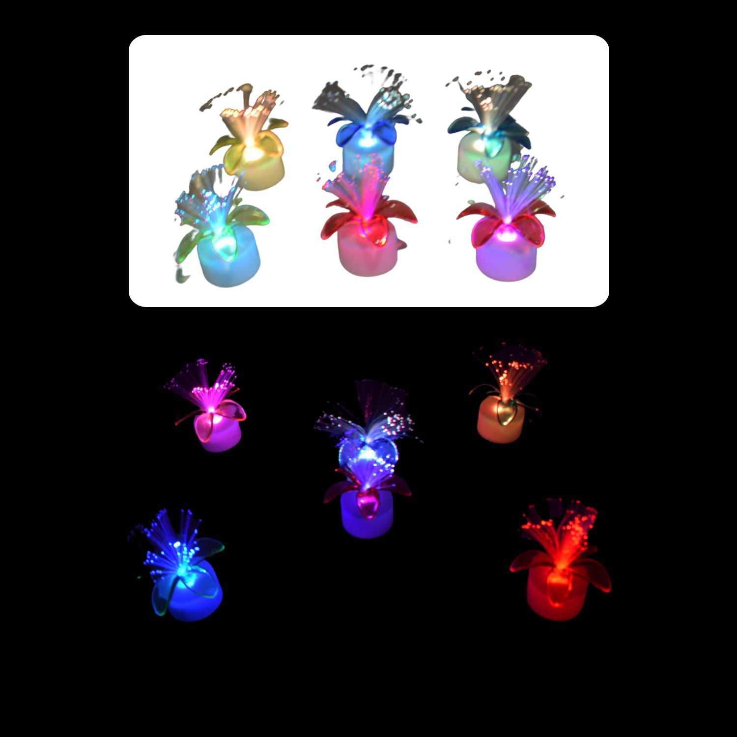 Fiber Optic Light, Mini Color Change LED Table Centerpieces, Light Up Candle - Pack of 6 - Springkart 