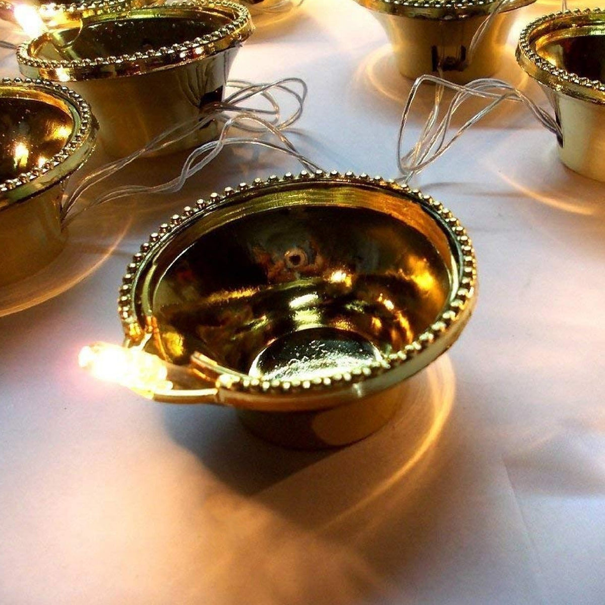 LED Diya Series Light, Fairy Lights for Diwali Decoration (16 Diya) - Springkart 