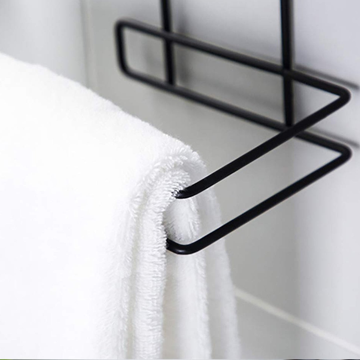 Iron Black Coated Self Adhesive Wall Mounted Tissue / Toilet Paper Holder - Springkart 