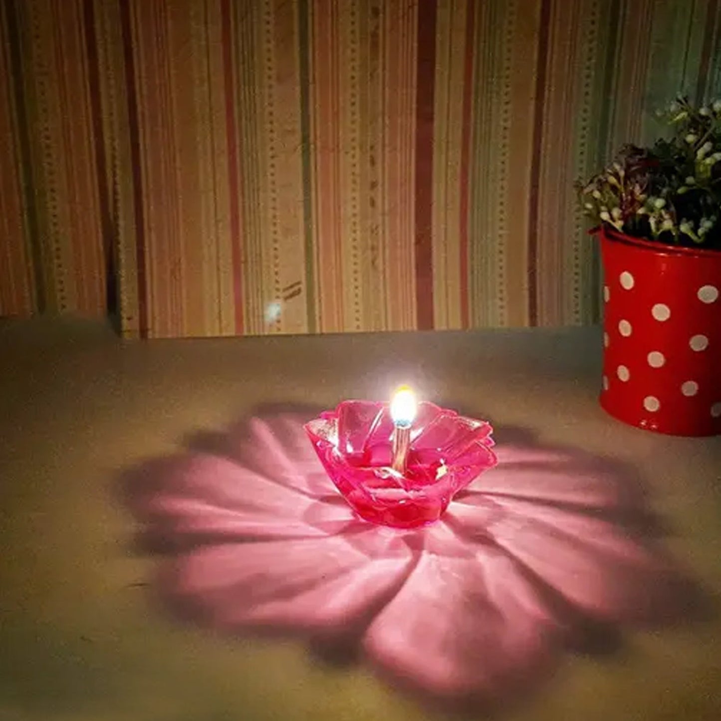 Magical Reflection Diya Set with 6 Attractive Design Cup Set Of 12 Pieces - Springkart 