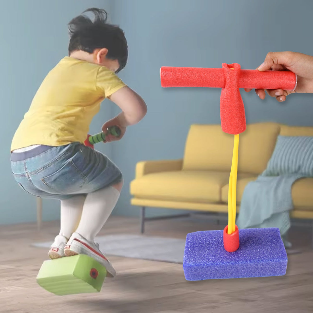 Creative Fitness Jumper for Kids by New Bounce | Safe, Bouncy Toy for Toddlers | Fun Foam Hopper for Children | Squeaks with Each Hop | Great Gift for Girls and Boys (1 Pc) - Springkart 