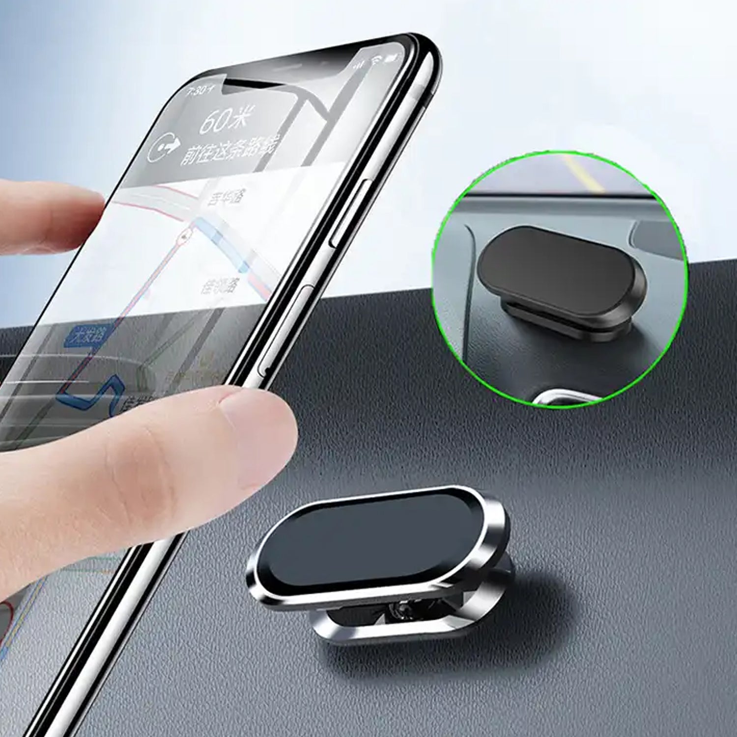 Magnetic Phone Mount/Holder for Car, Super Strong Magnet Universal Car Mount, Dashboard 360° Rotation for Car, Desk, Office, Home & Kitchen for All Smart phones (1 Pc) - Springkart 