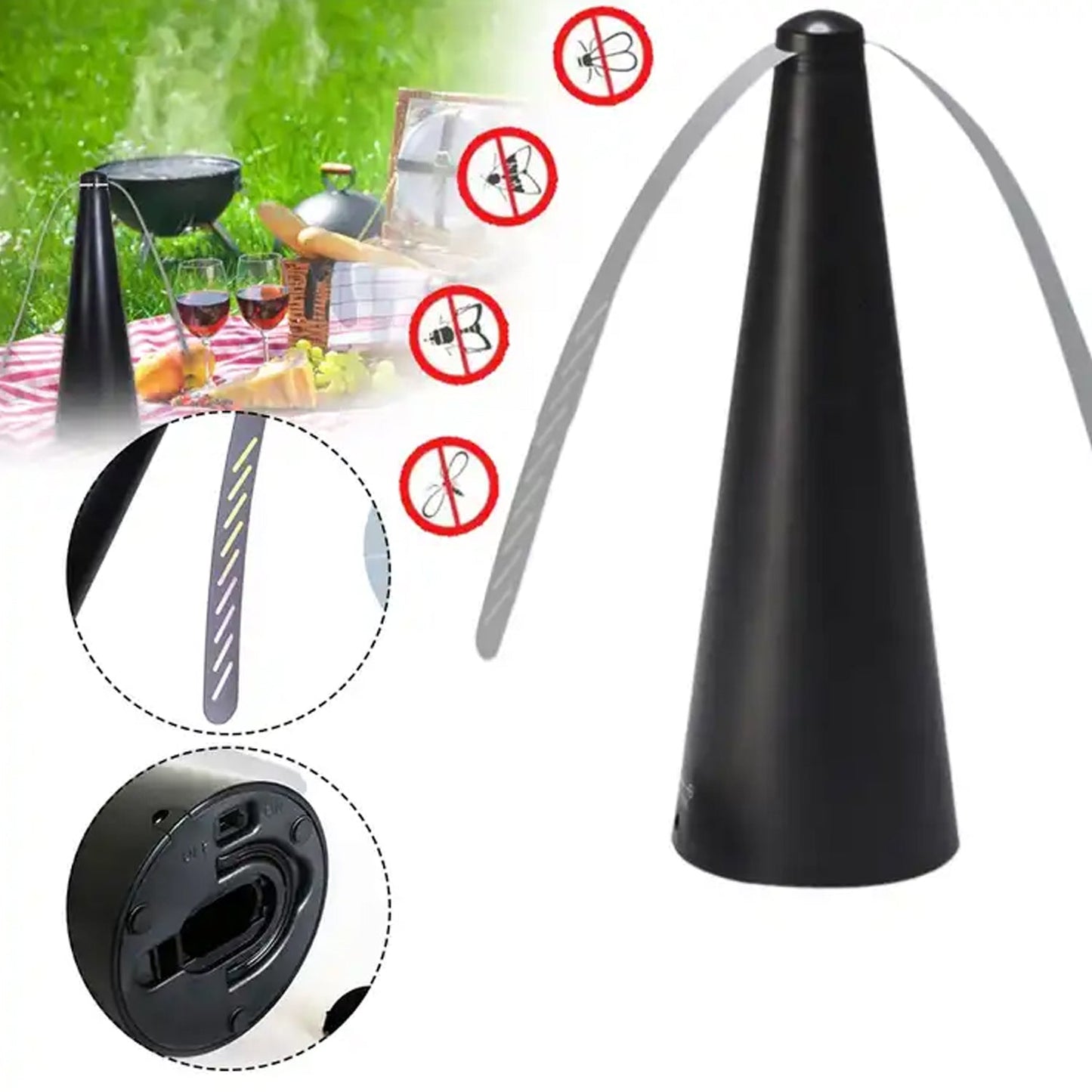 Fly Repellent Fan (Battery & USB) - Tabletop, Indoor/Outdoor, Chemical-Free - Springkart 