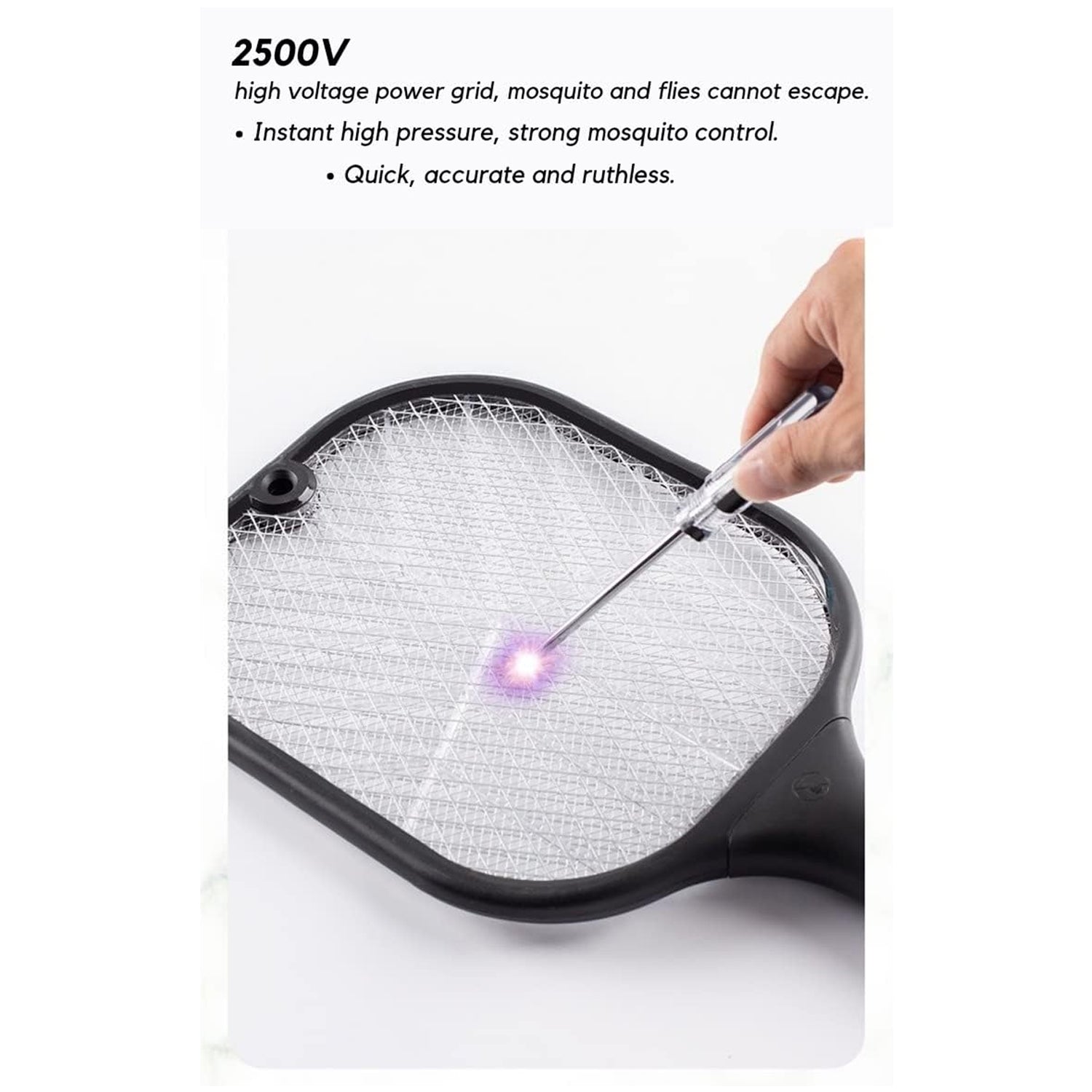 Rechargeable Mosquito Killer Racket with UV Light & USB Charging Base - Springkart 
