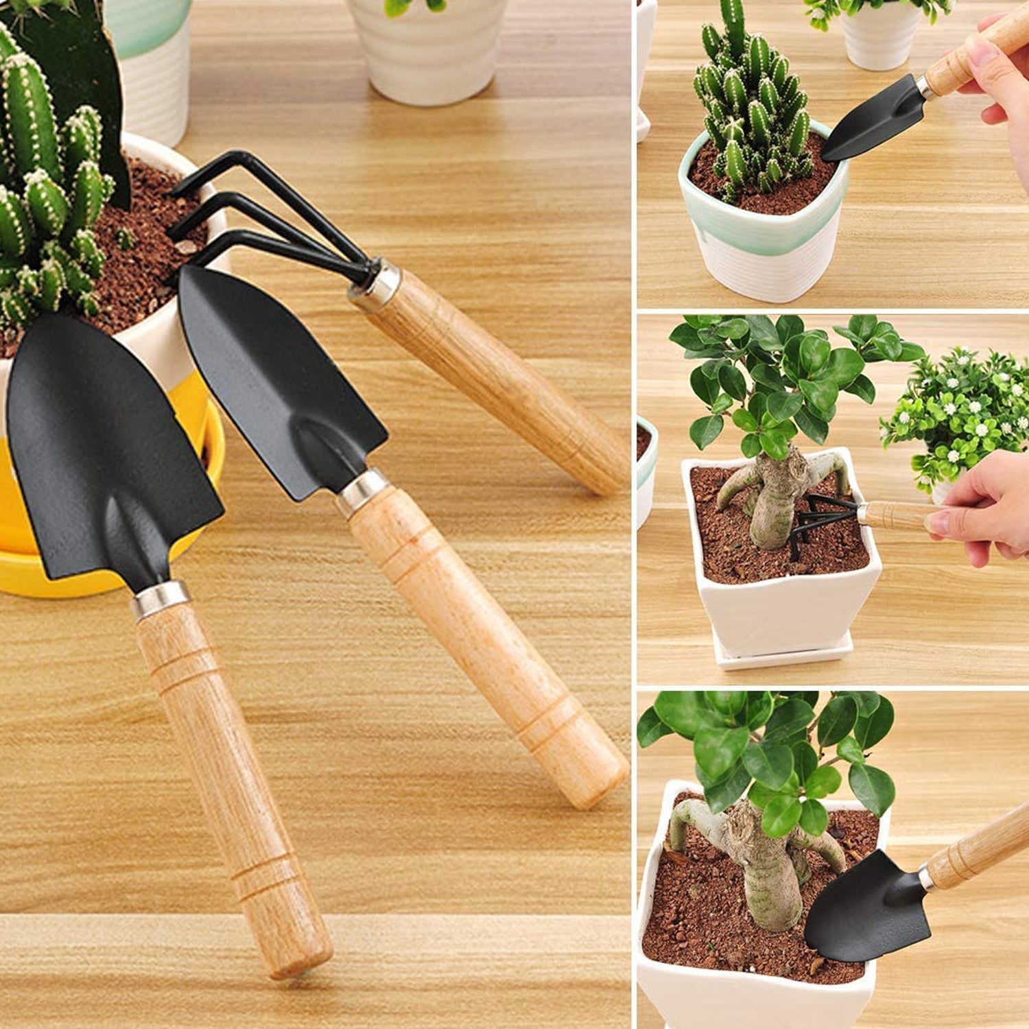 Small sized Hand Cultivator, Small Trowel, Garden Fork (Set of 3) - Springkart 