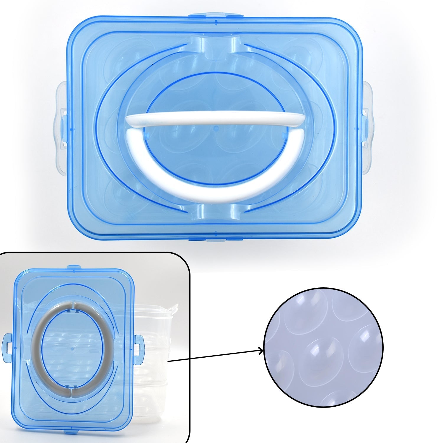 Double Layer Premium 48 Grid Egg Storage Box for Egg Storage Container - Springkart 