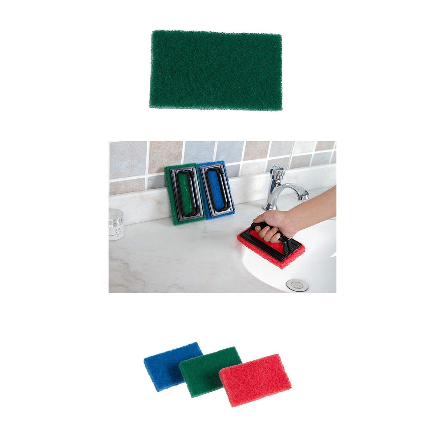 Handle Scrubber Brush widely used by all types of peoples for washing utensils and stuffs in all kinds of bathroom and kitchen places etc. - Springkart 