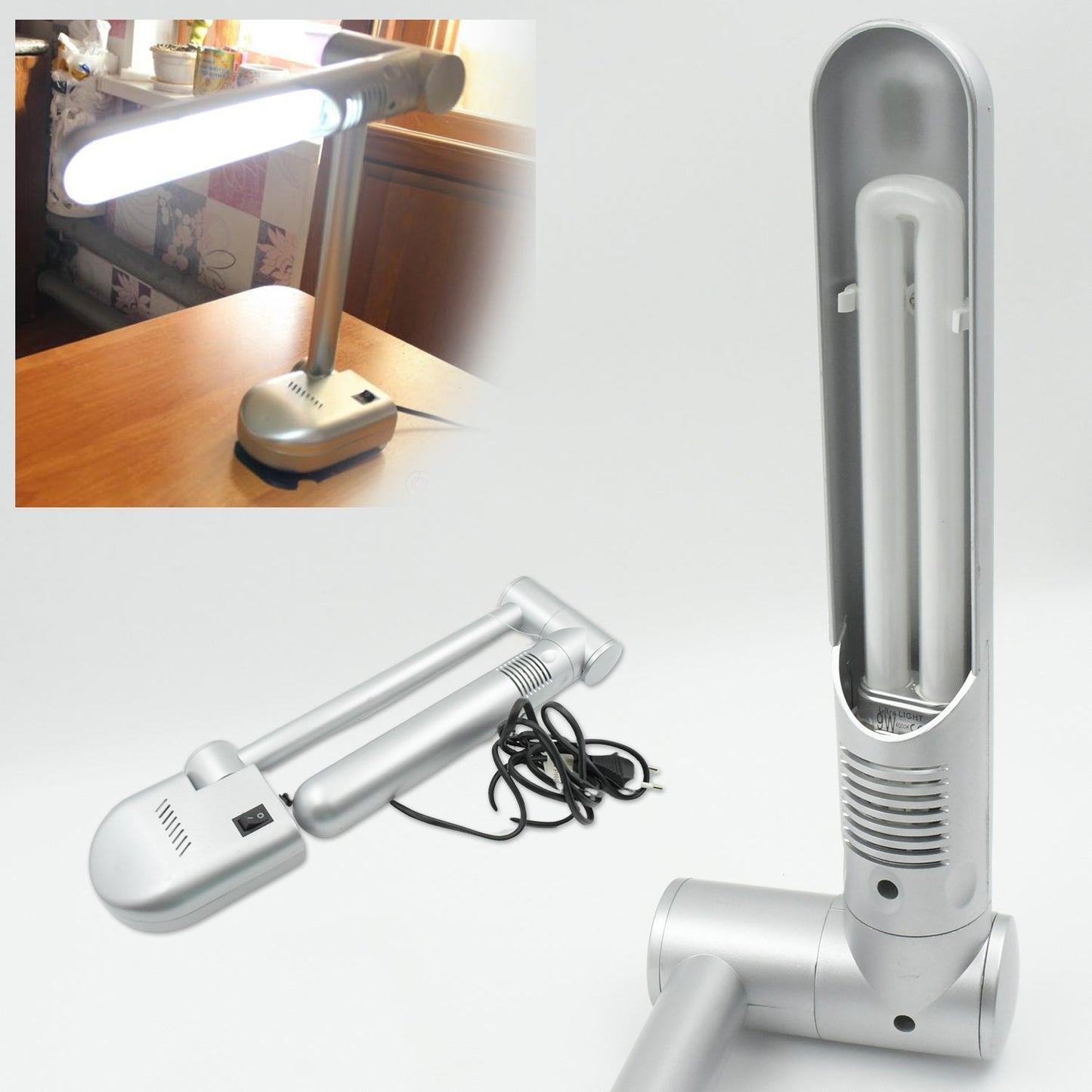 Multifunctional LED Desk Lamp Dimmable Office Lamp Children’s Student Desk Lamp Reading Lamp White Eye-Caring Desk Light, Energy Saving Desk Lamp Table Lamp - Study Desk Lamp (1 Pc) - Springkart 