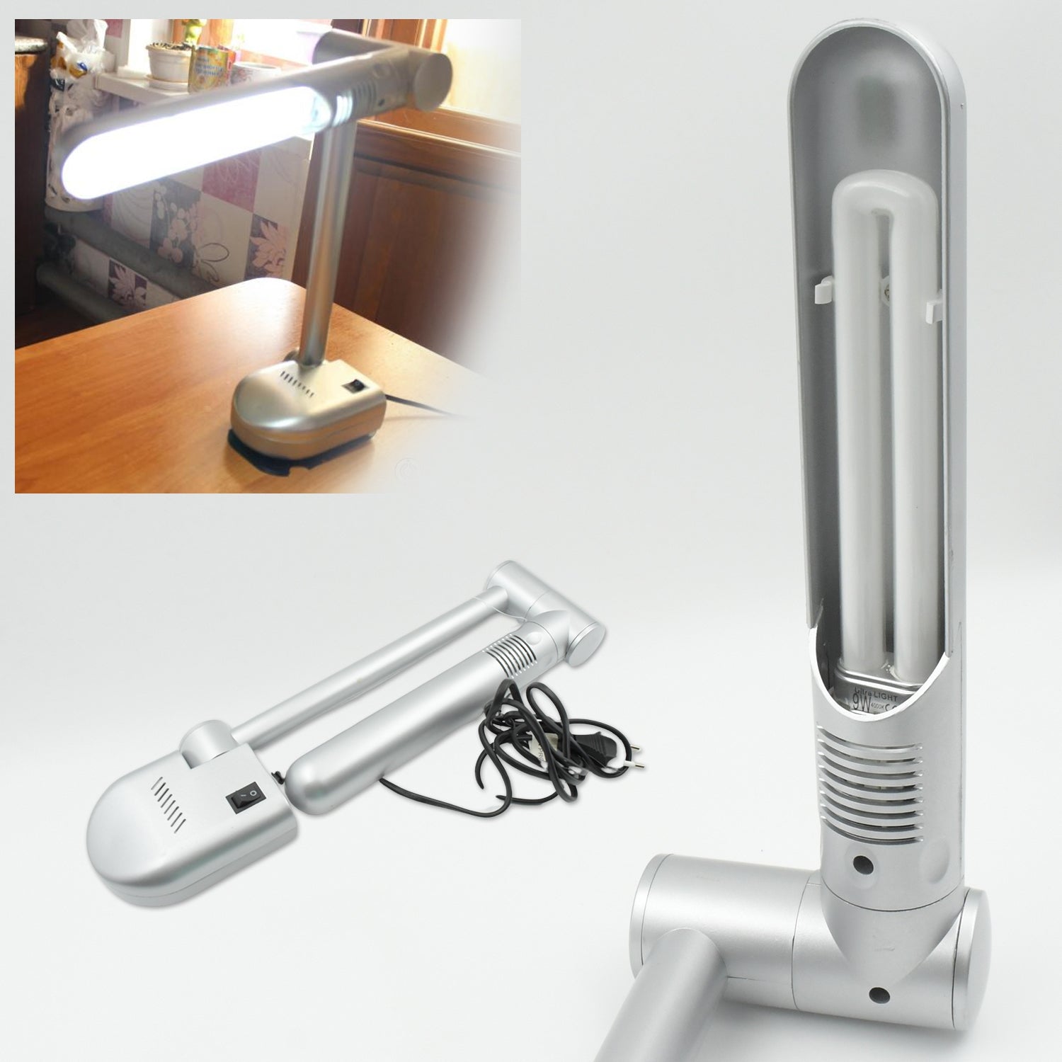 Multifunctional LED Desk Lamp Dimmable Office Lamp Children’s Student Desk Lamp Reading Lamp White Eye-Caring Desk Light, Energy Saving Desk Lamp Table Lamp - Study Desk Lamp (1 Pc) - Springkart 