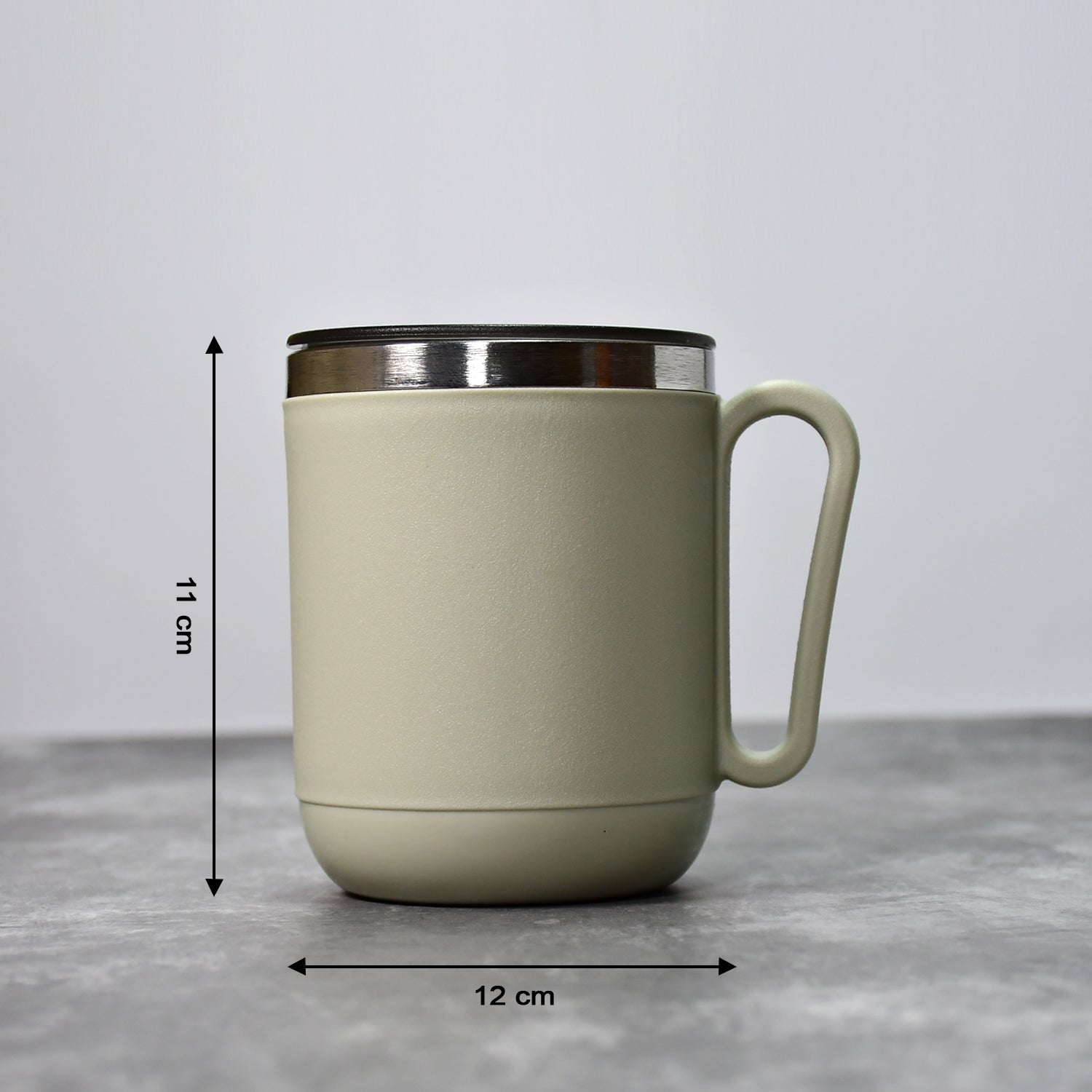 Ganesh Premium Stainless Steel Coffee Mug with heat resistant mug lid. Approx 400Ml mug. - Springkart 