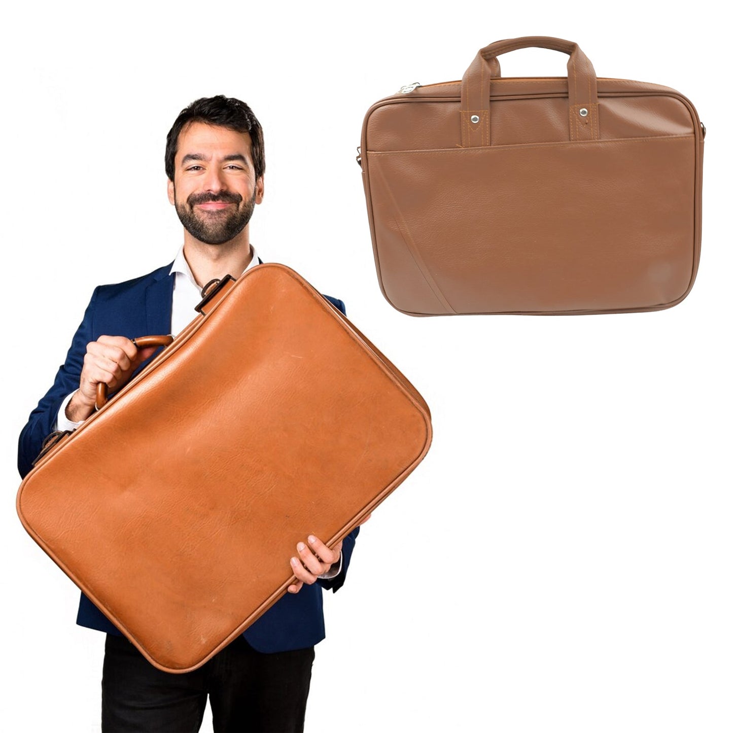 Multipurpose Bag, Shoulder Side Bag Office Laptop Faux Leather Executive Formal Laptop & MacBook Messenger / Office / Travel / Business / Shoulder / Hand / Sling Bag for Men Women with Multiple compartments - Springkart 