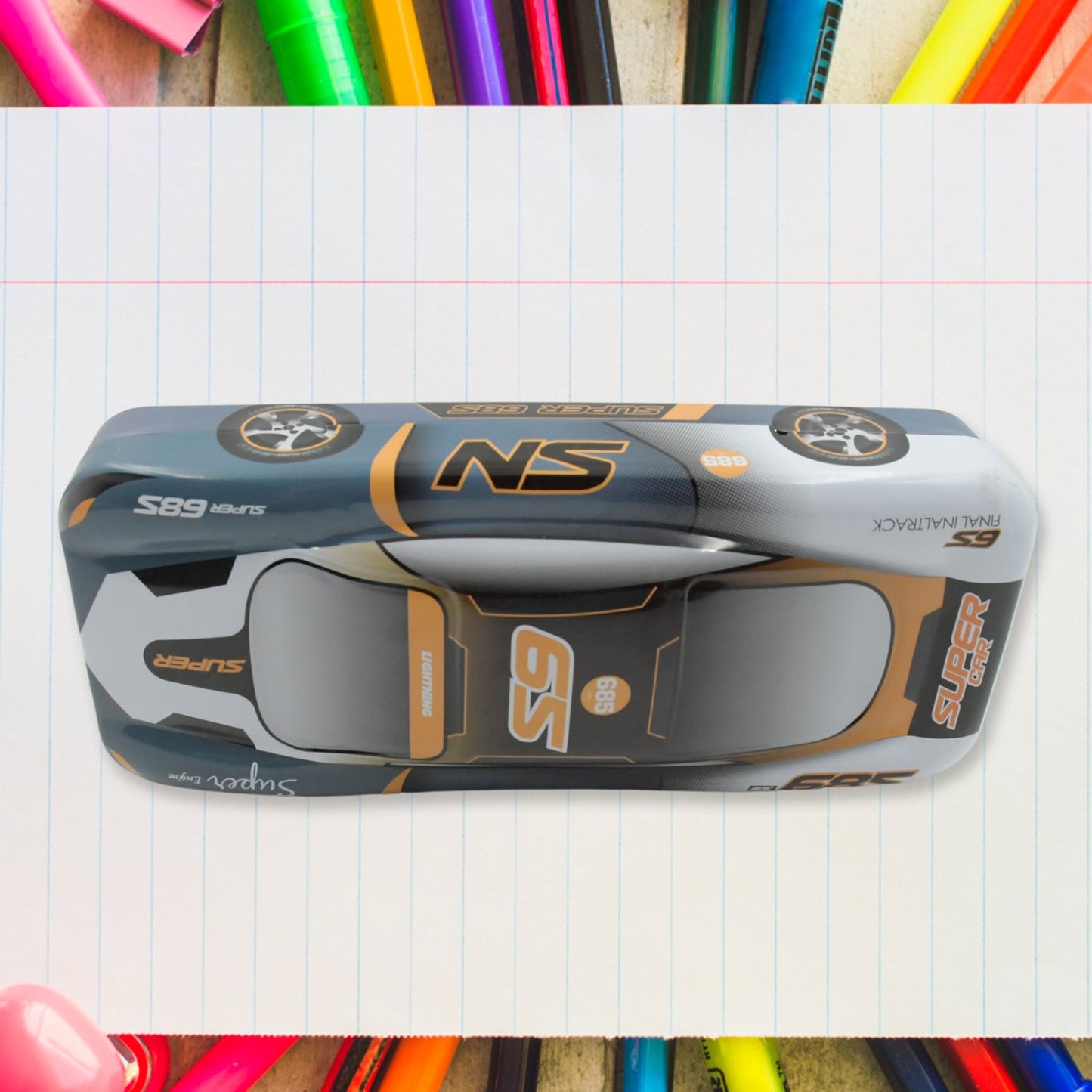 Car Shape Metal Compass Box, Pencil Case for Kids Stationery Compass Box, Stationery Gift for School Kids Compass, Pencil Box, Birthday Return Gift for Kids (1 Pc) - Springkart 