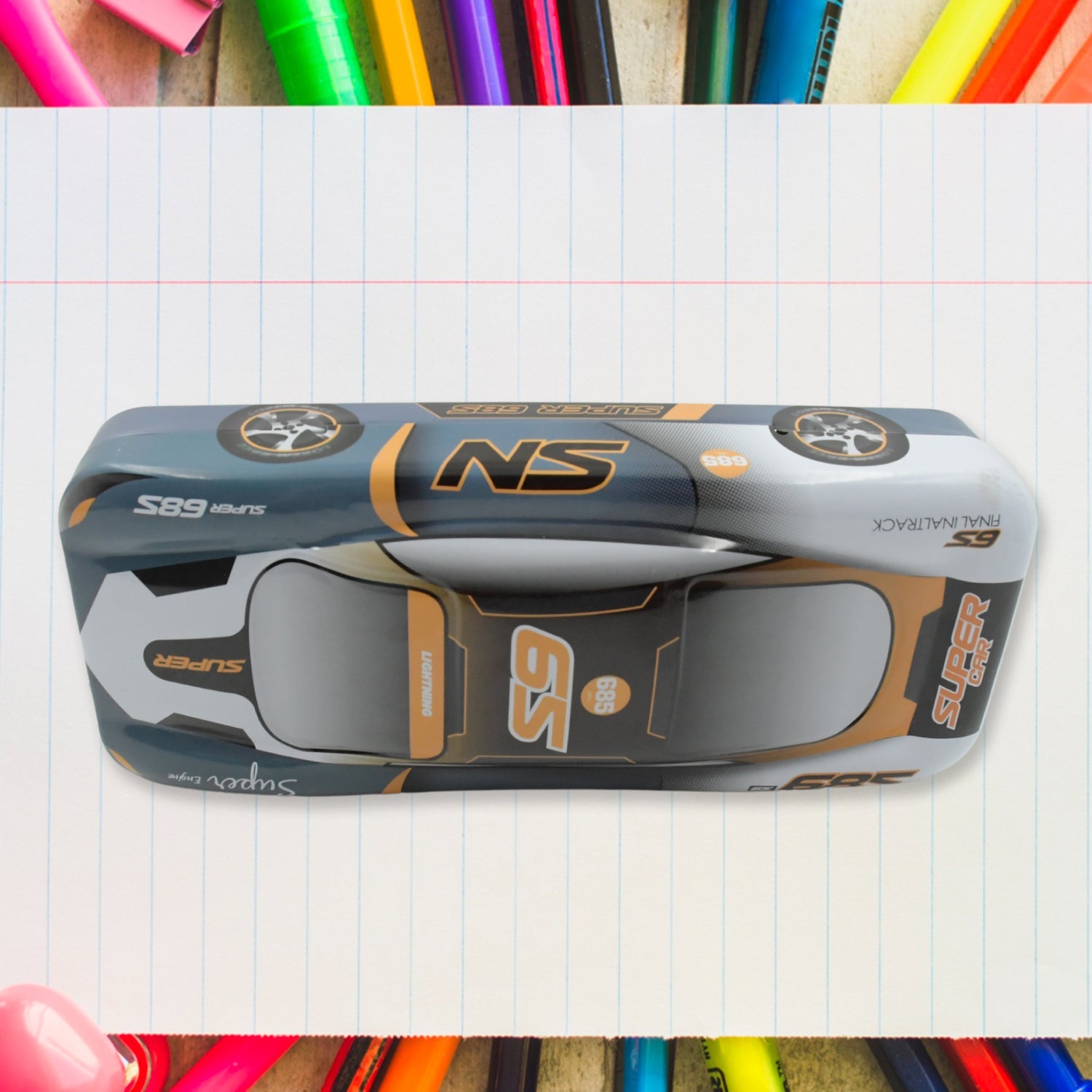 Car Shape Metal Compass Box, Pencil Case for Kids Stationery Compass Box, Stationery Gift for School Kids Compass, Pencil Box, Birthday Return Gift for Kids (1 Pc) - Springkart 