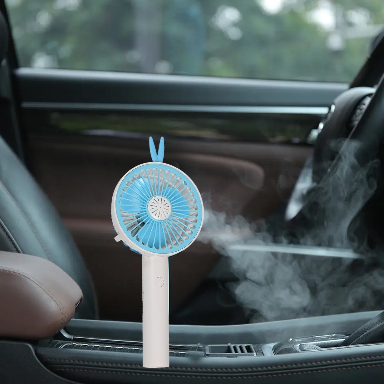 Mini Portable Hand Fan USB Rechargeable Fan With Led Light Fan for Indoor and Outdoor Use by Women and Men Table Standing Stand Included (Battery Not Include) - Springkart 
