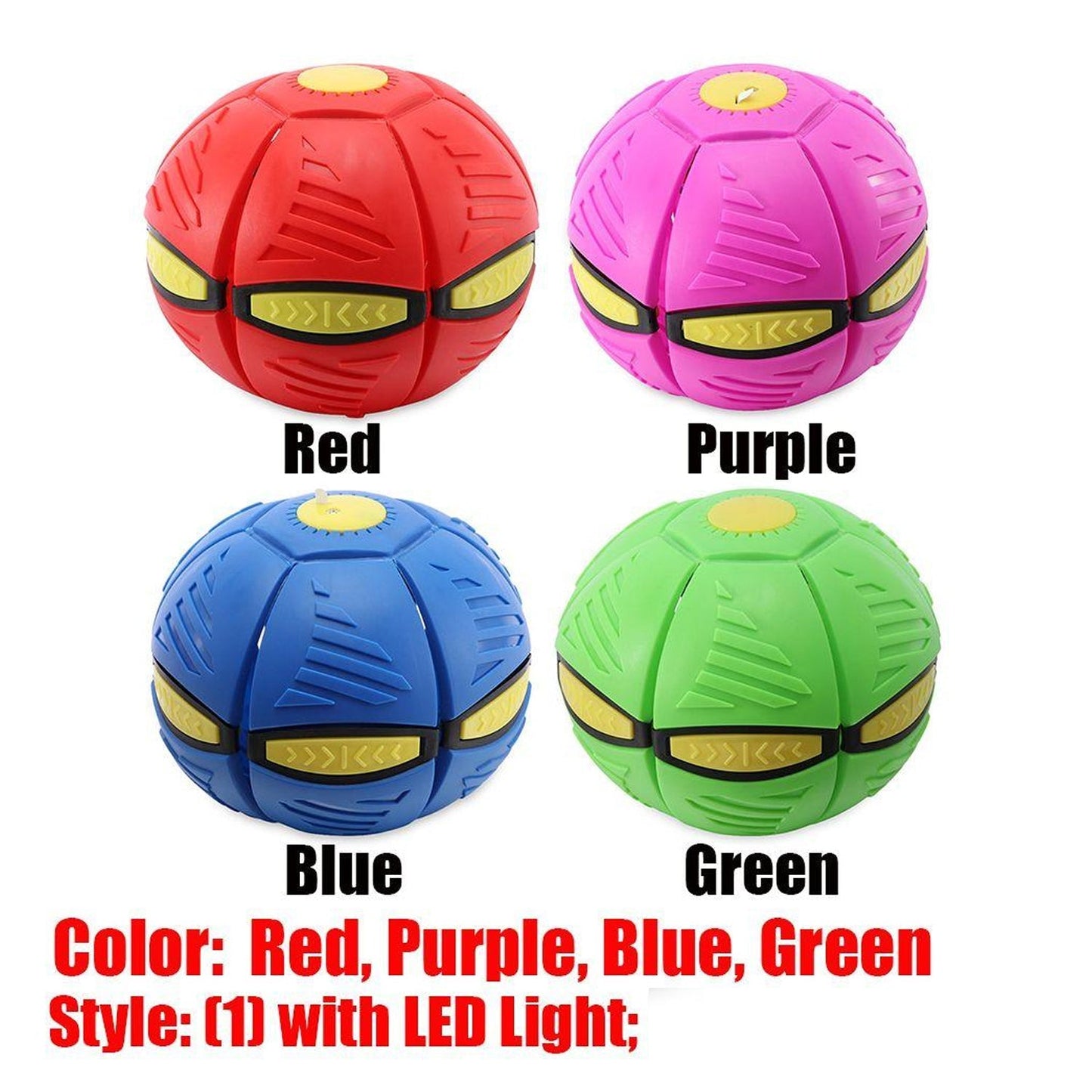 Football Flat Throw Disc - with 3 LED Light Flying Toys - Springkart 