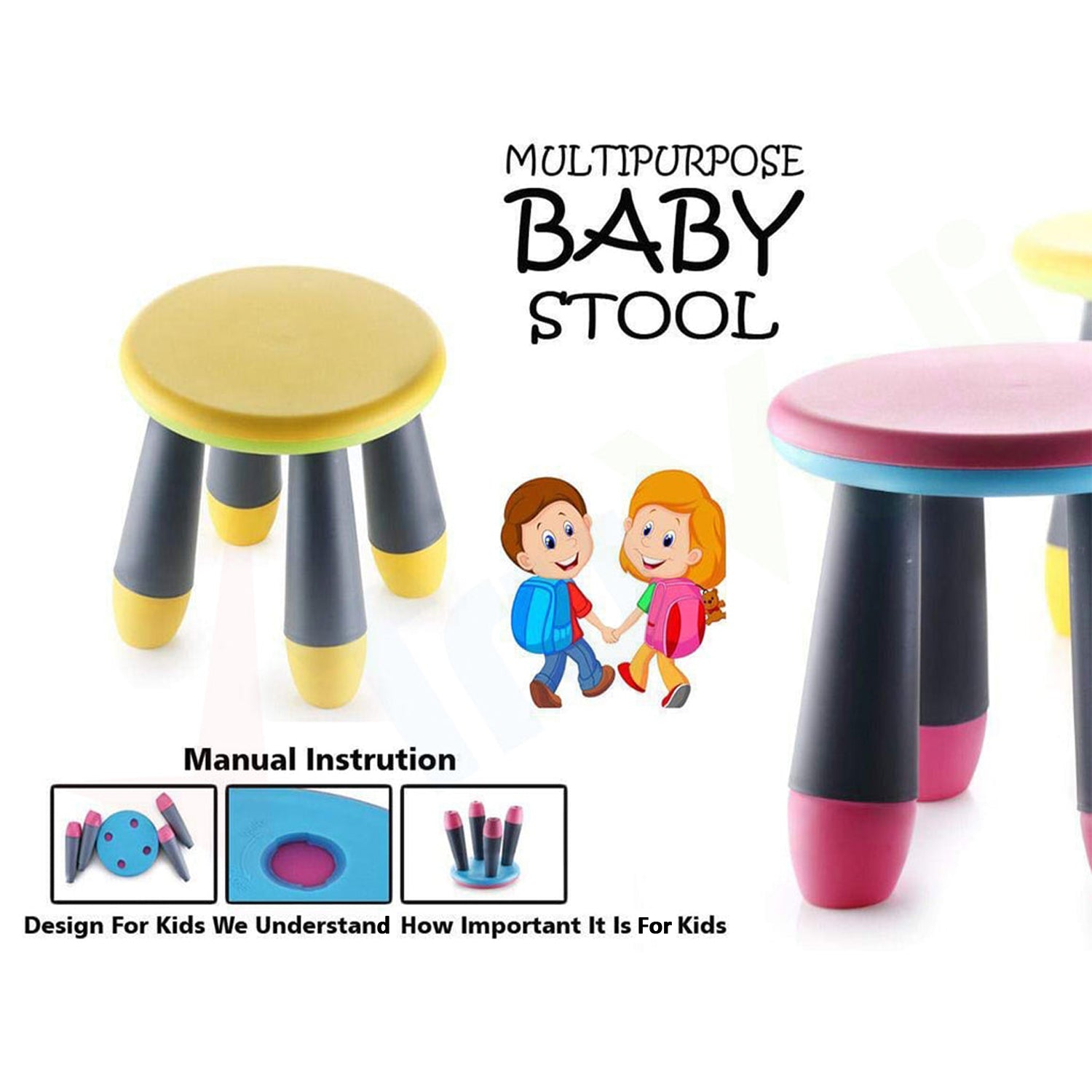Foldable Baby Stool used in all kinds of places, specially made for kids and children’s etc. - Springkart 