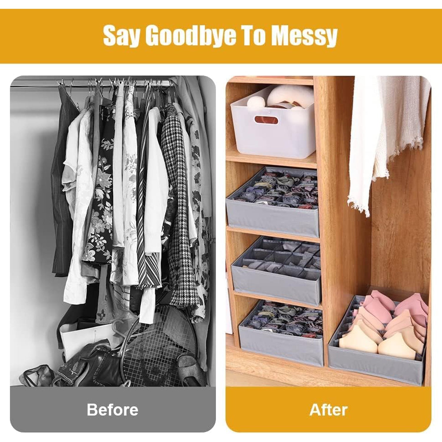 Folding Removable Tie Necktie Sock,Handkerchiefs, Ties, Belts and Underwear Storage Boxes, Easy Assemble Lightweight Folding for Home Daily Use (1 Pc Mix Design) - Springkart 
