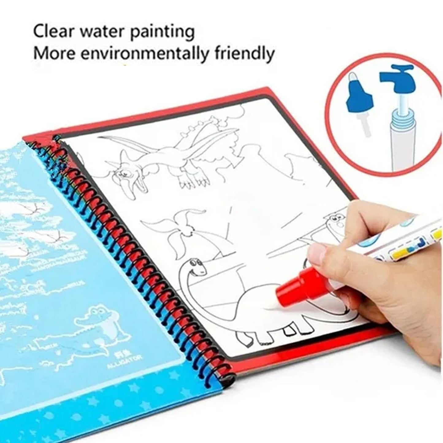 Magic Water Quick Dry Book Water Coloring Book Doodle with Magic Pen Painting Board - Springkart 