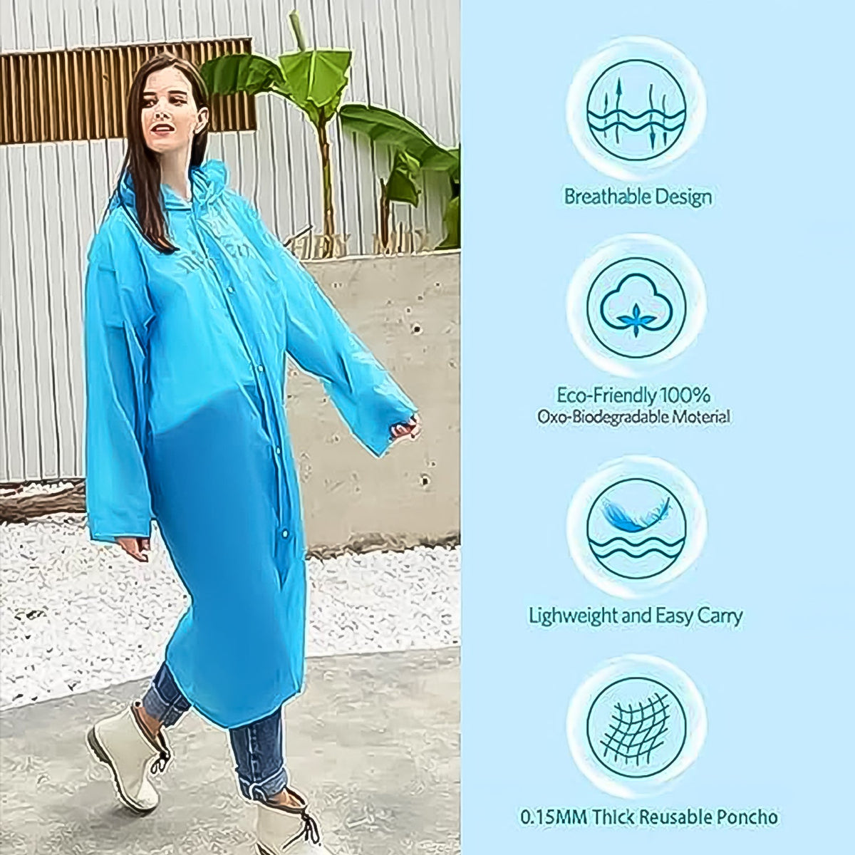 Eva Portable Rain Coat, Waterproof Raincoat (1pc) - Springkart 