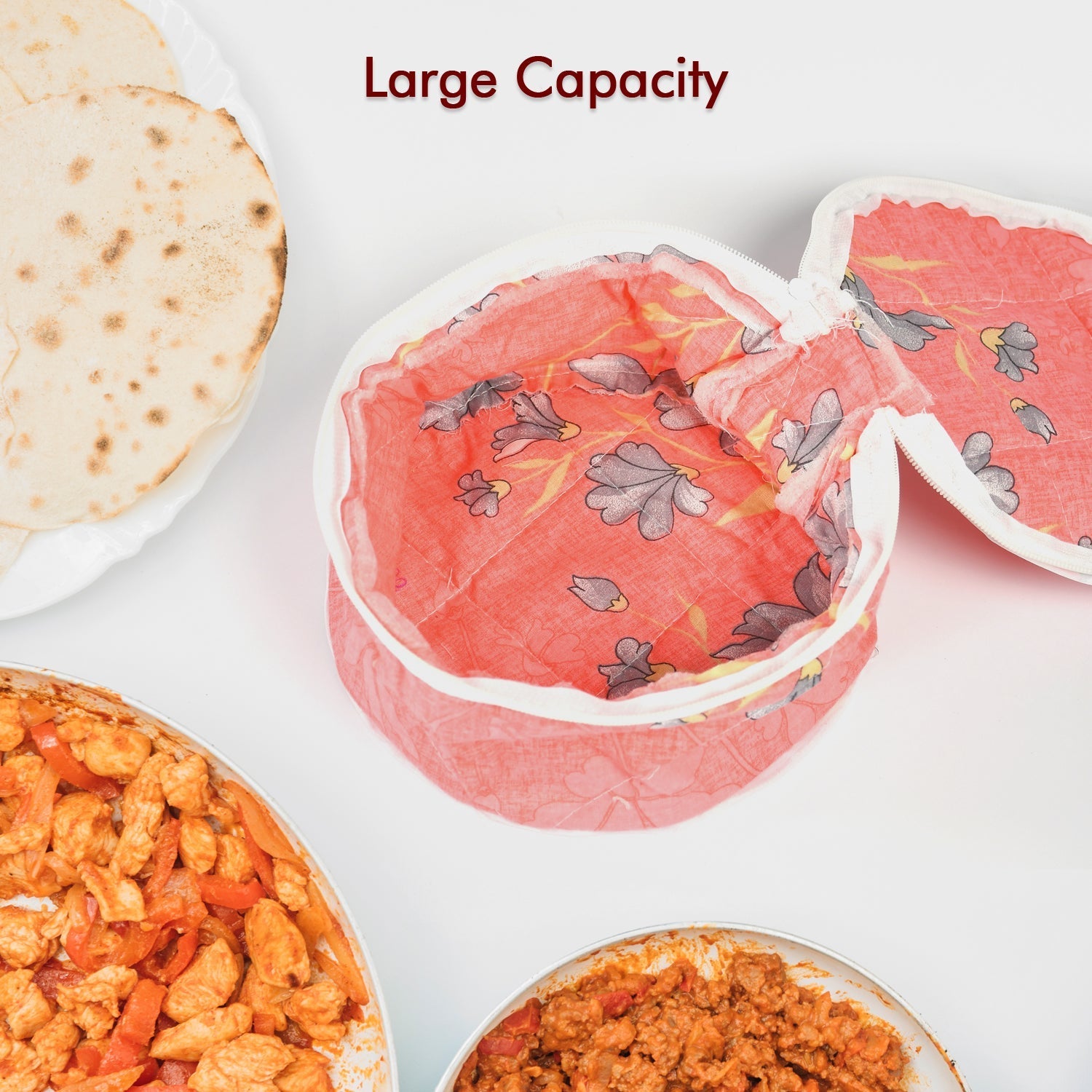 Hot Chapatti Washable Cotton Cloth Casserole Box - Springkart 