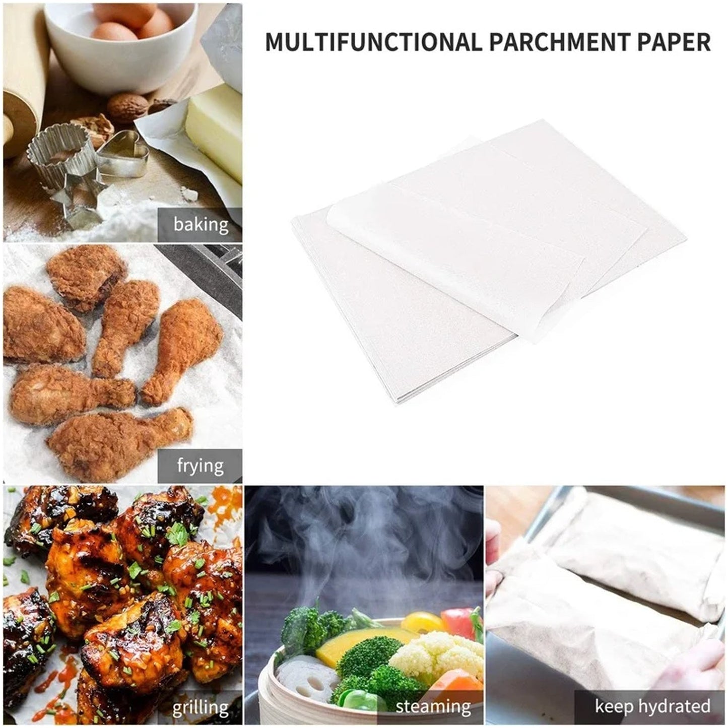 Non-Stick Parchment Paper: Easy Cleanup for Baking, Grilling & More (Microwave & Oven Safe) - Springkart 
