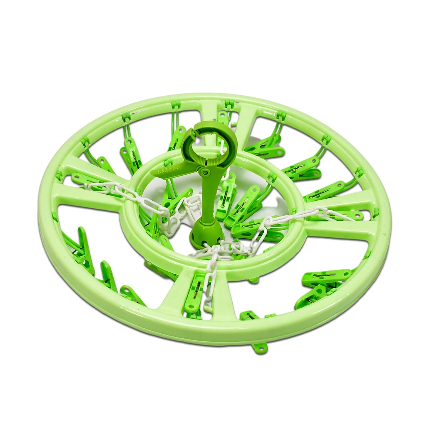 PLASTIC ROUND CLOTH DRYING HANGING HANGER ( 15 CLIPS ) - Springkart 