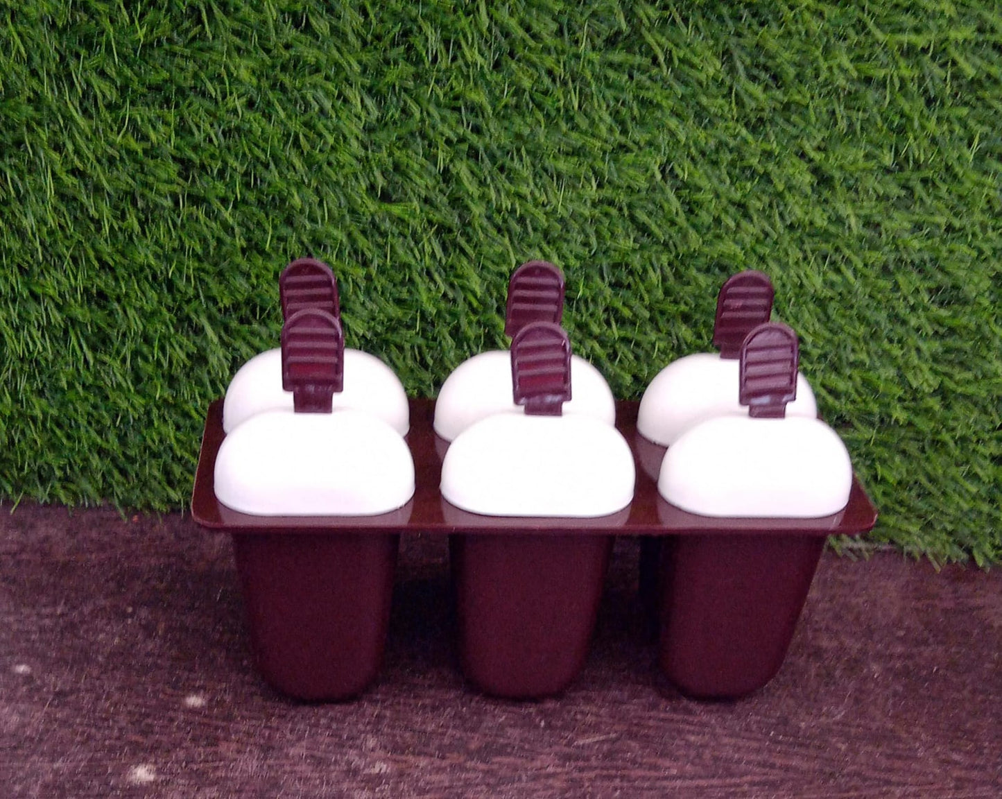 Plastic Ice Candy Maker Kulfi Maker Moulds Set with 6 Cups (Multicolour) - Springkart 
