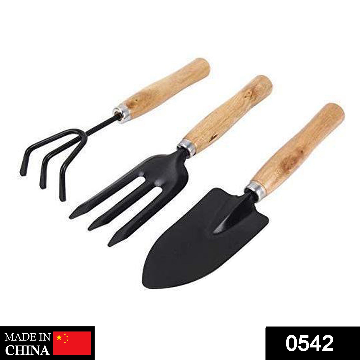 Gardening Tools - Hand Cultivator, Small Trowel, Garden Fork (Set of 3) - Springkart 