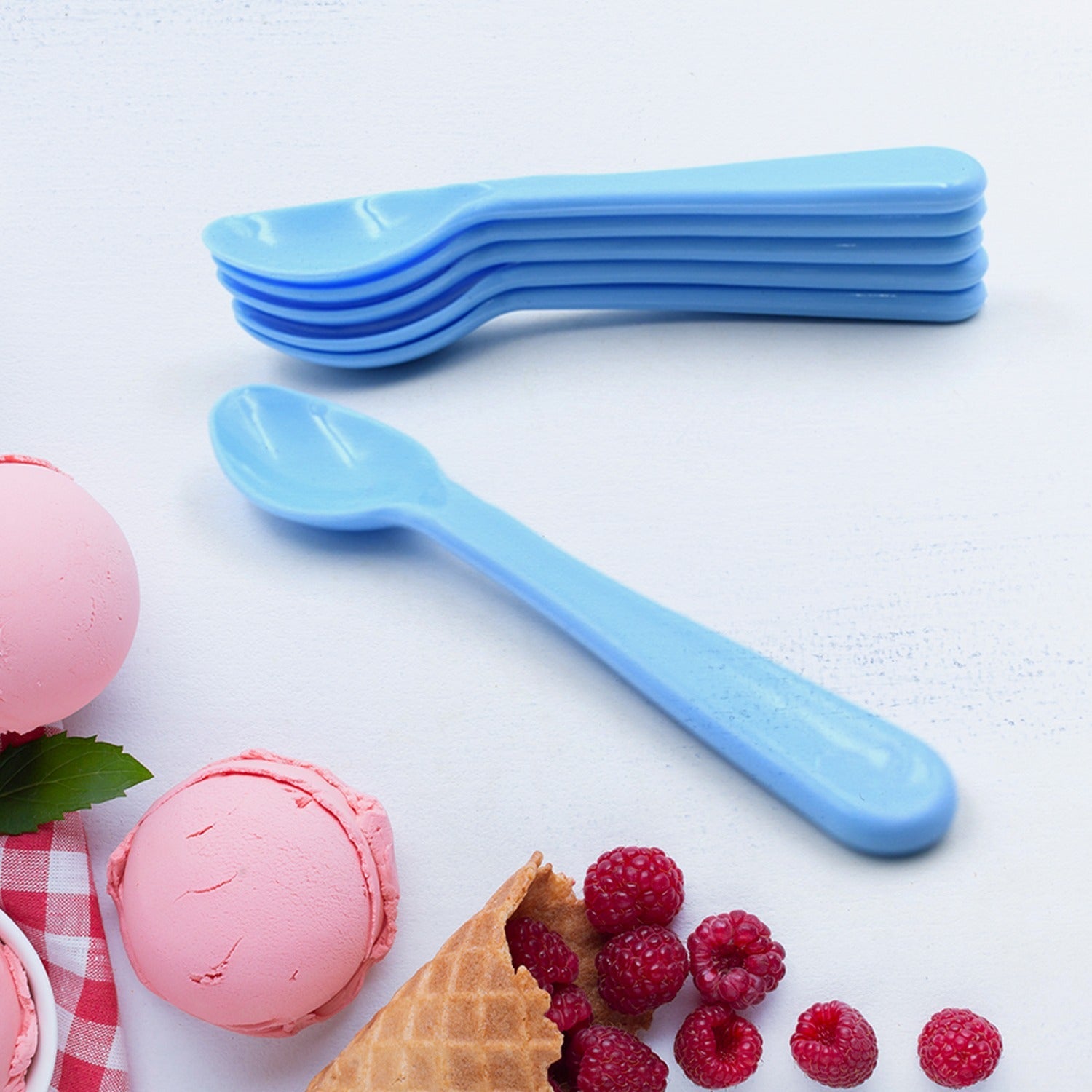 Food Plastic Spoon Set, Plastic Table Spoon Set Plastic Tea Spoon, Coffee with ABS Plastic, Heat-Resistant Spoon (6 Pc Set ) - Springkart 