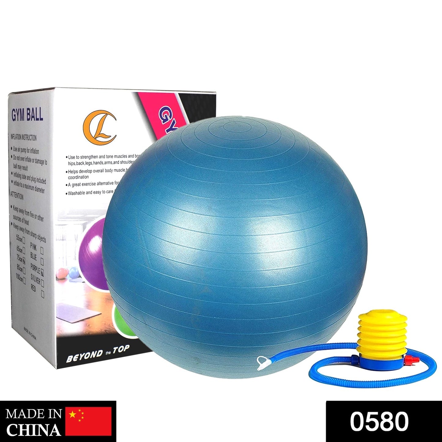 Anti-Burst Gym Ball with Pump (75 cm) - Springkart 