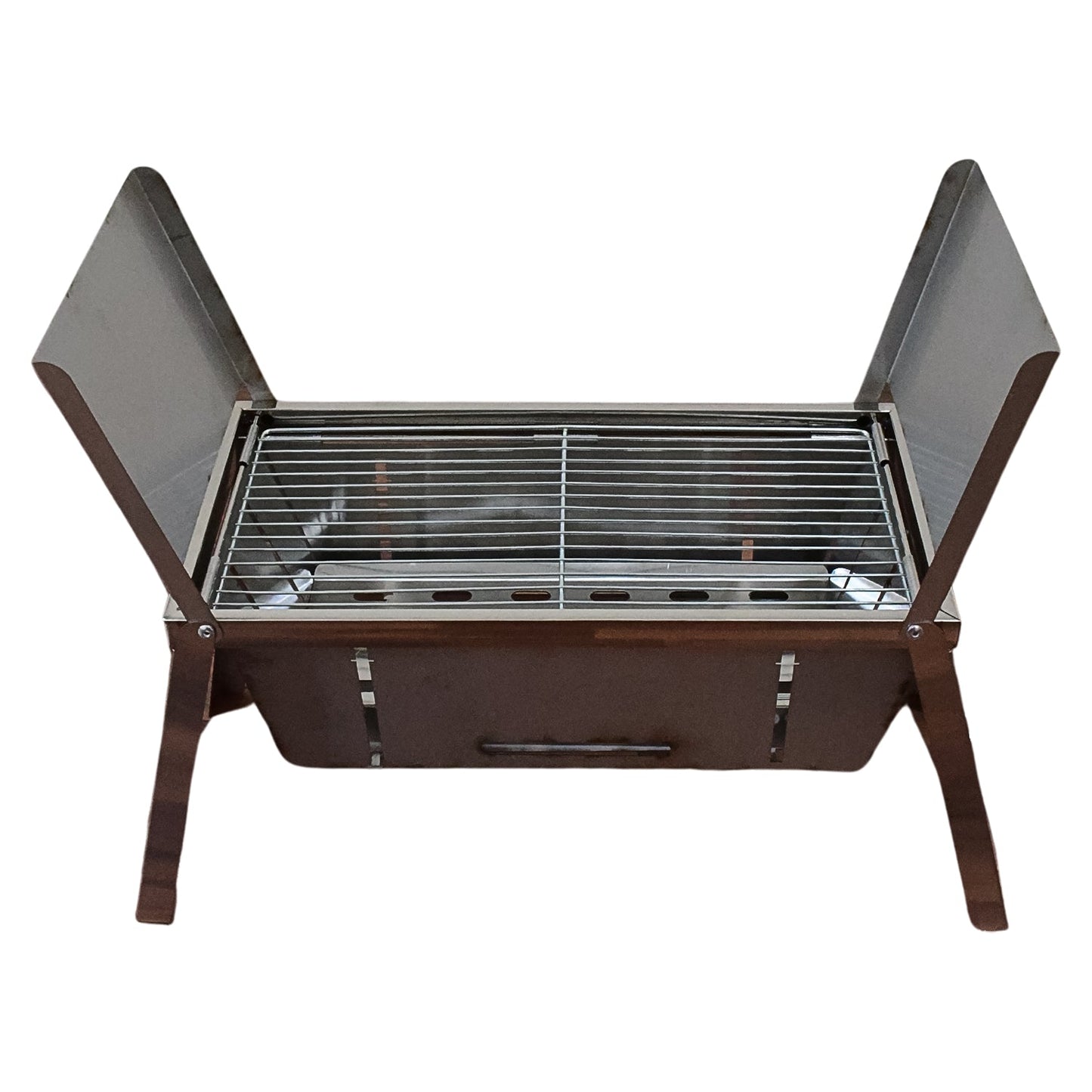 Portable BBQ / Barbecue Grill Stainless Steel Folding Charcoal Grill (1 Set / Net Weight : 2207 GM) - Springkart 